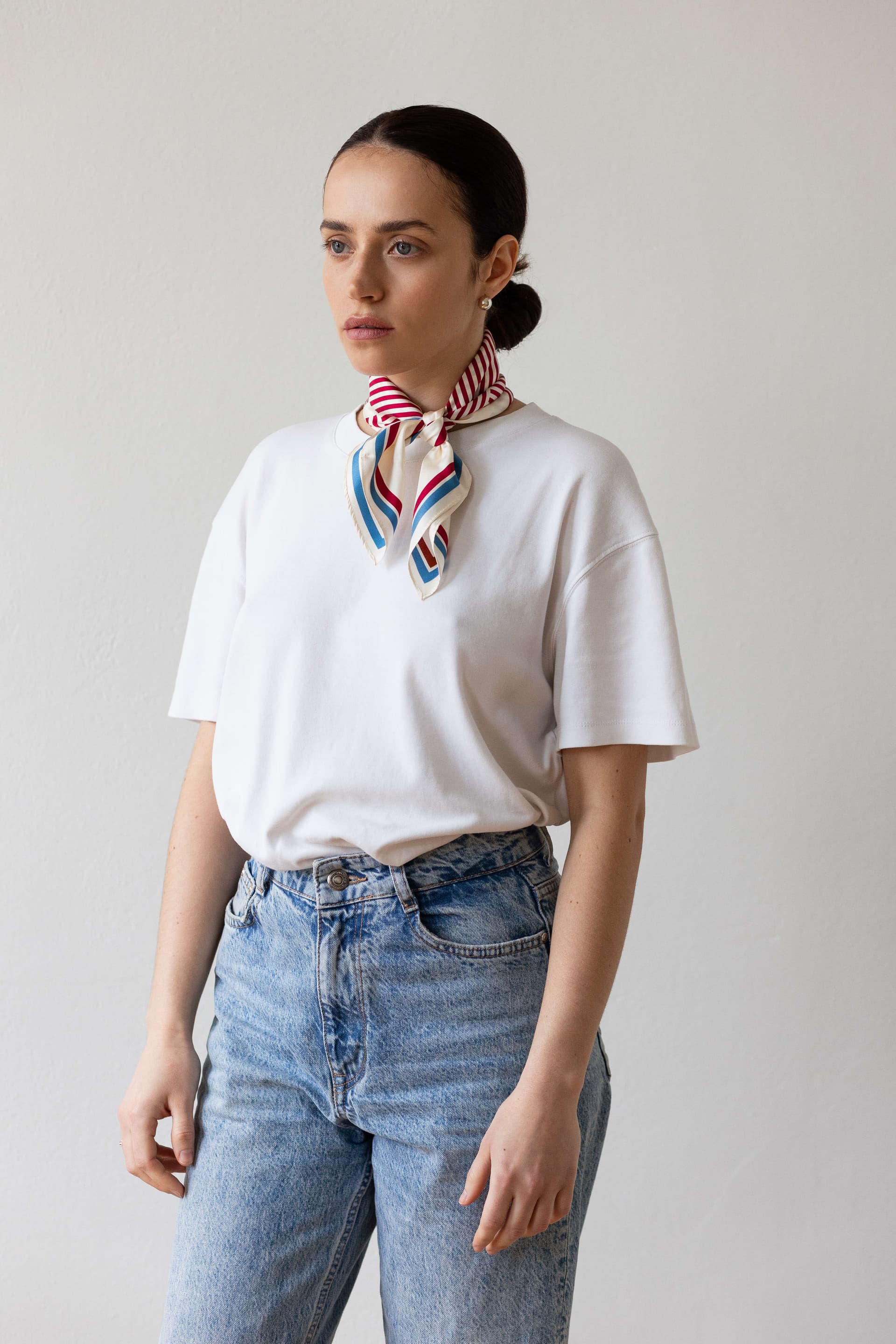 Double-sided silk scarf 53 cm | Geometry 001 — view 6