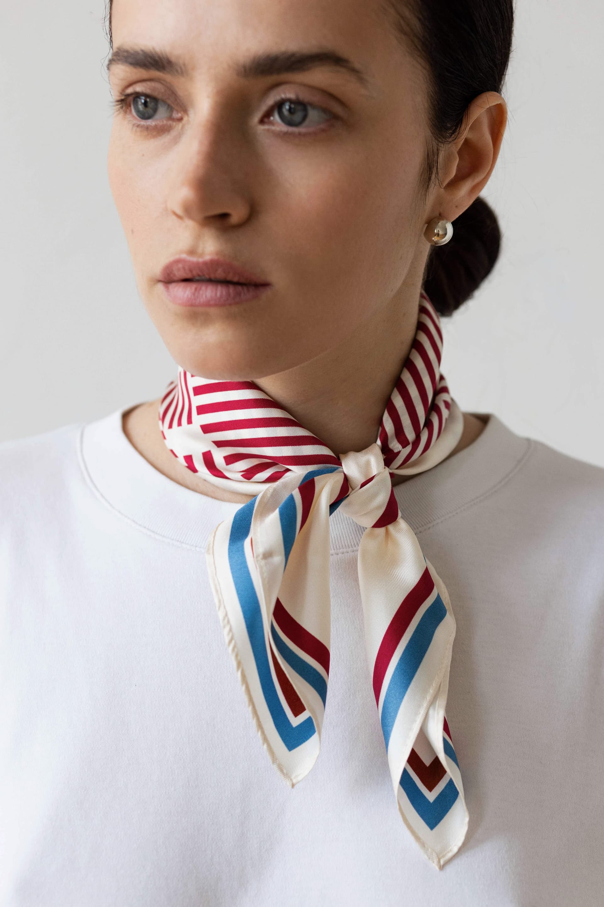 Double-sided silk scarf 53 cm | Geometry 001 — view 5