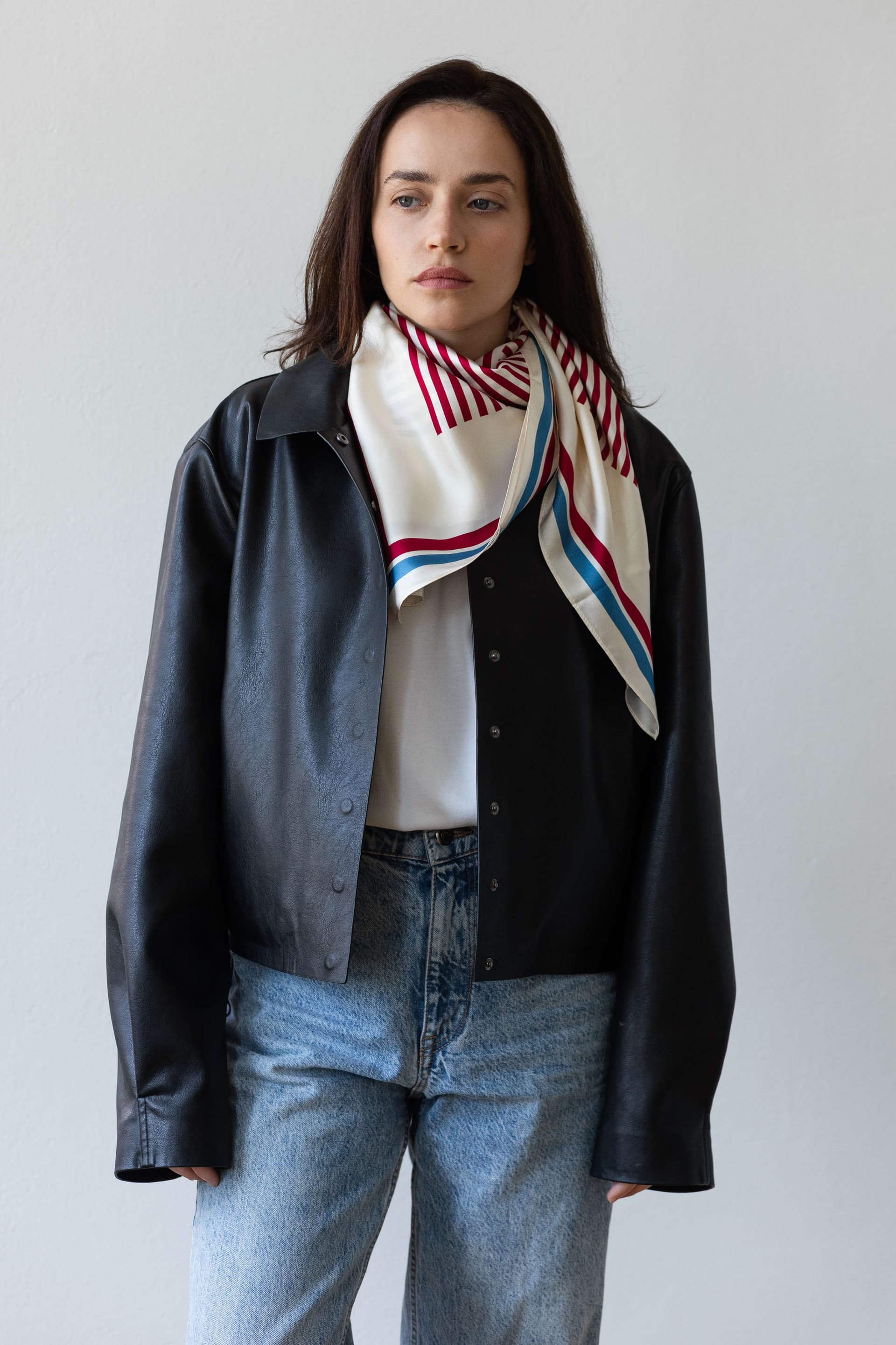 Double-sided Silk Scarf 90 cm | Geometry 001 — view 6