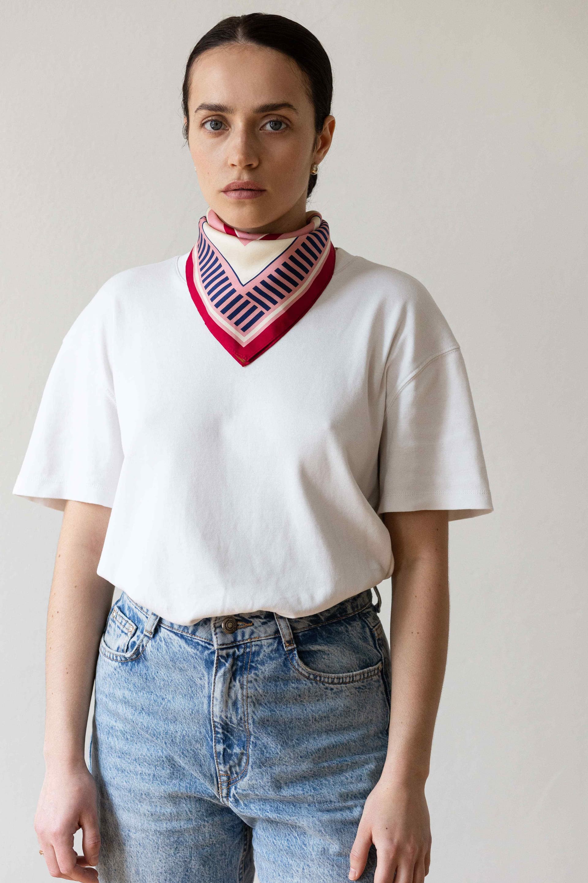 53 cm Double-Sided Silk Scarf | Geometry 002 — view 4