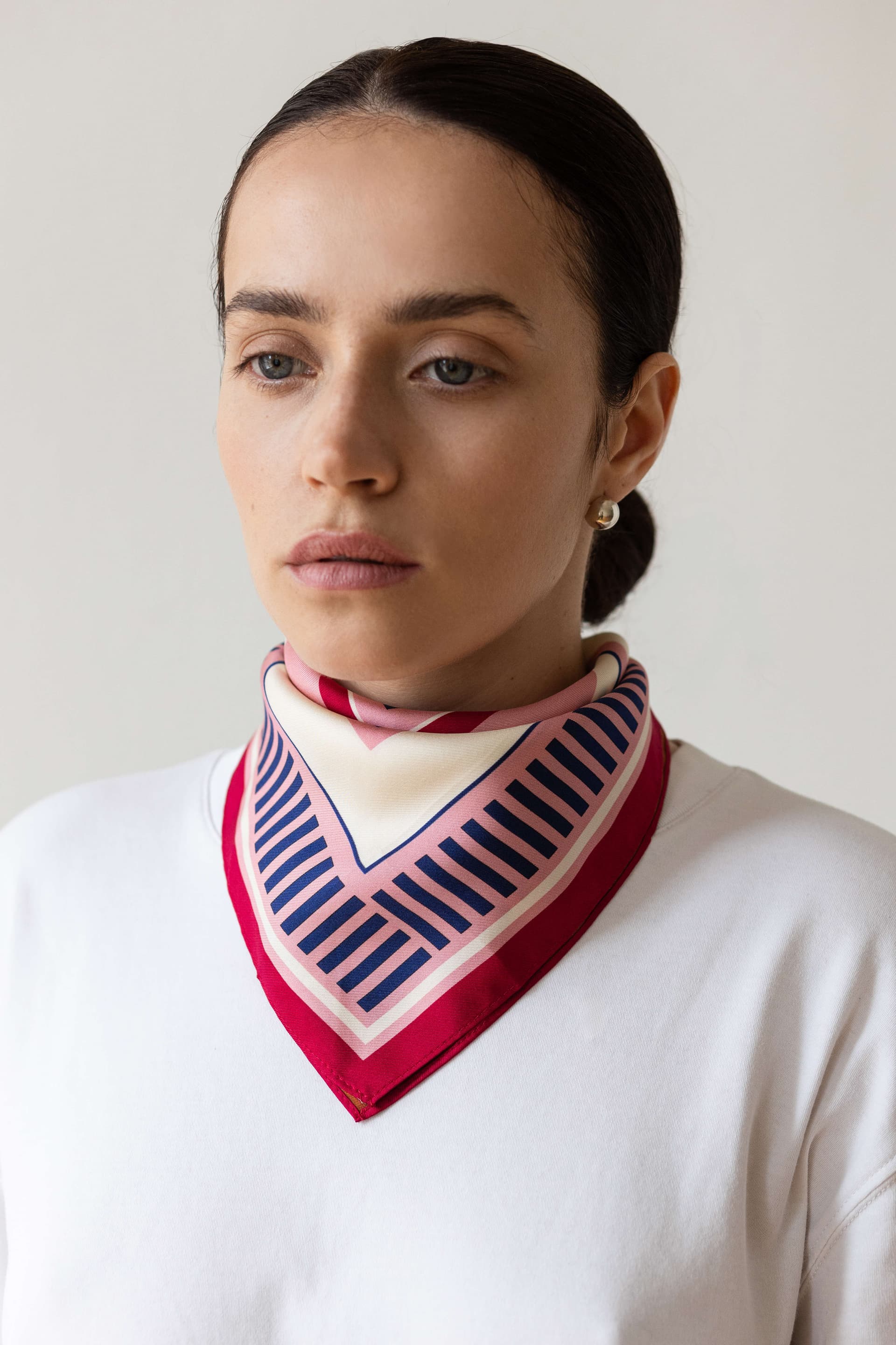 53 cm Double-Sided Silk Scarf | Geometry 002 — view 3