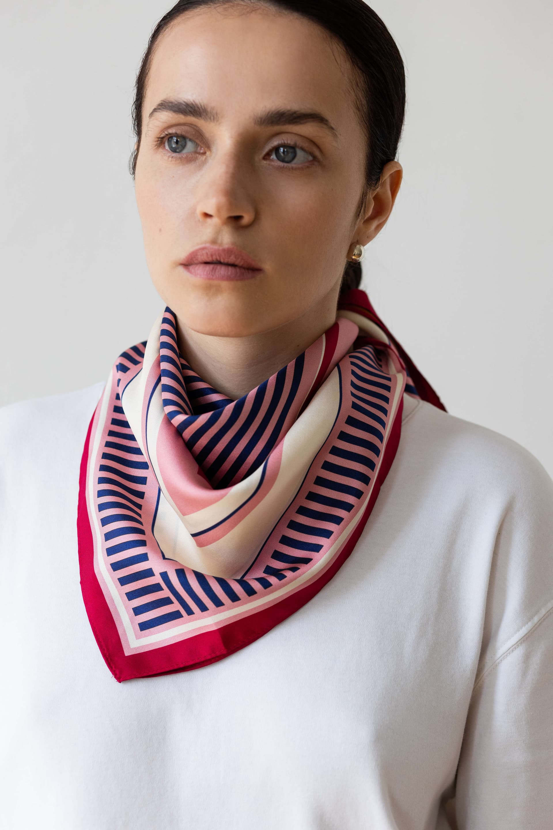 Silk Double-Sided Scarf 65 cm | Geometry 002