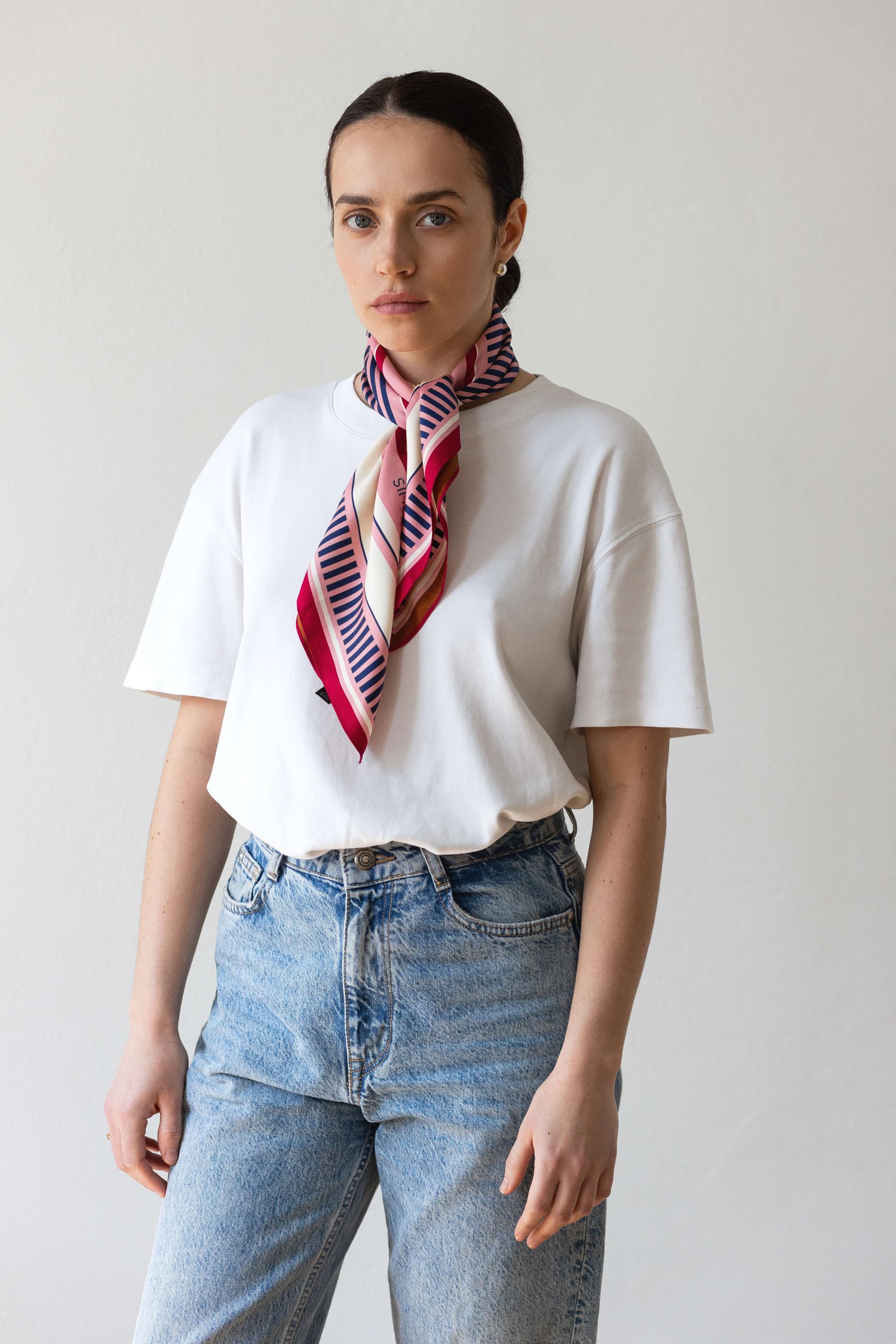 Silk Double-Sided Scarf 65 cm | Geometry 002 — view 6