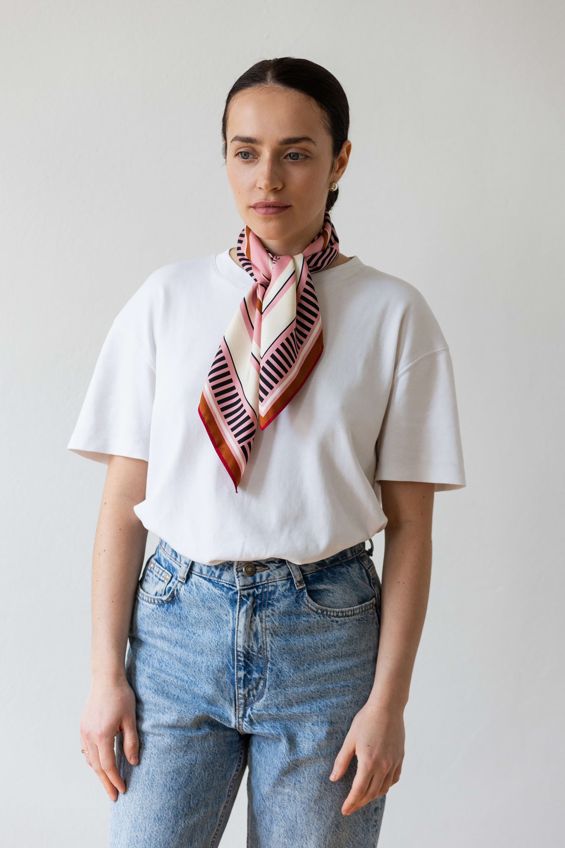 Silk Double-Sided Scarf 65 cm | Geometry 002 — view 5