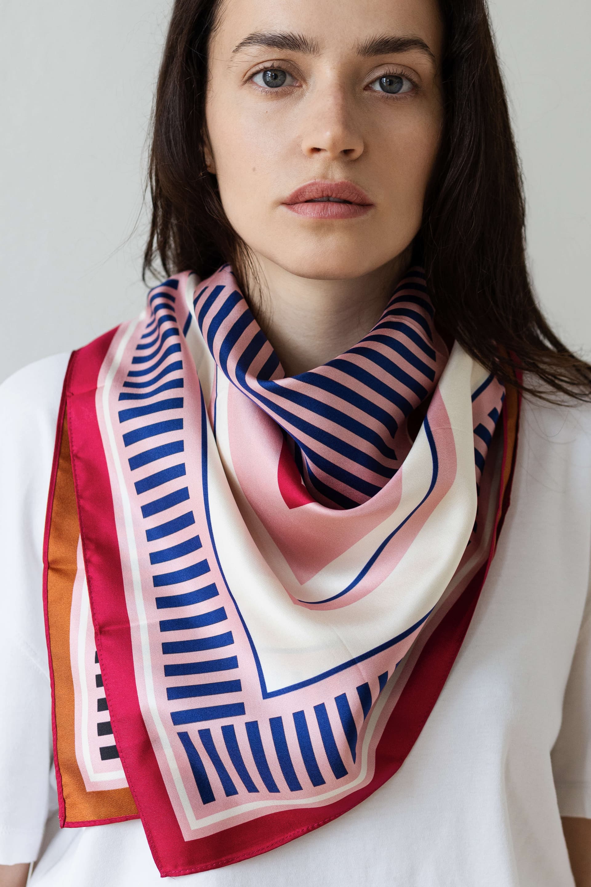 Double-sided Silk Scarf 90 cm | Geometry 002 — view 5
