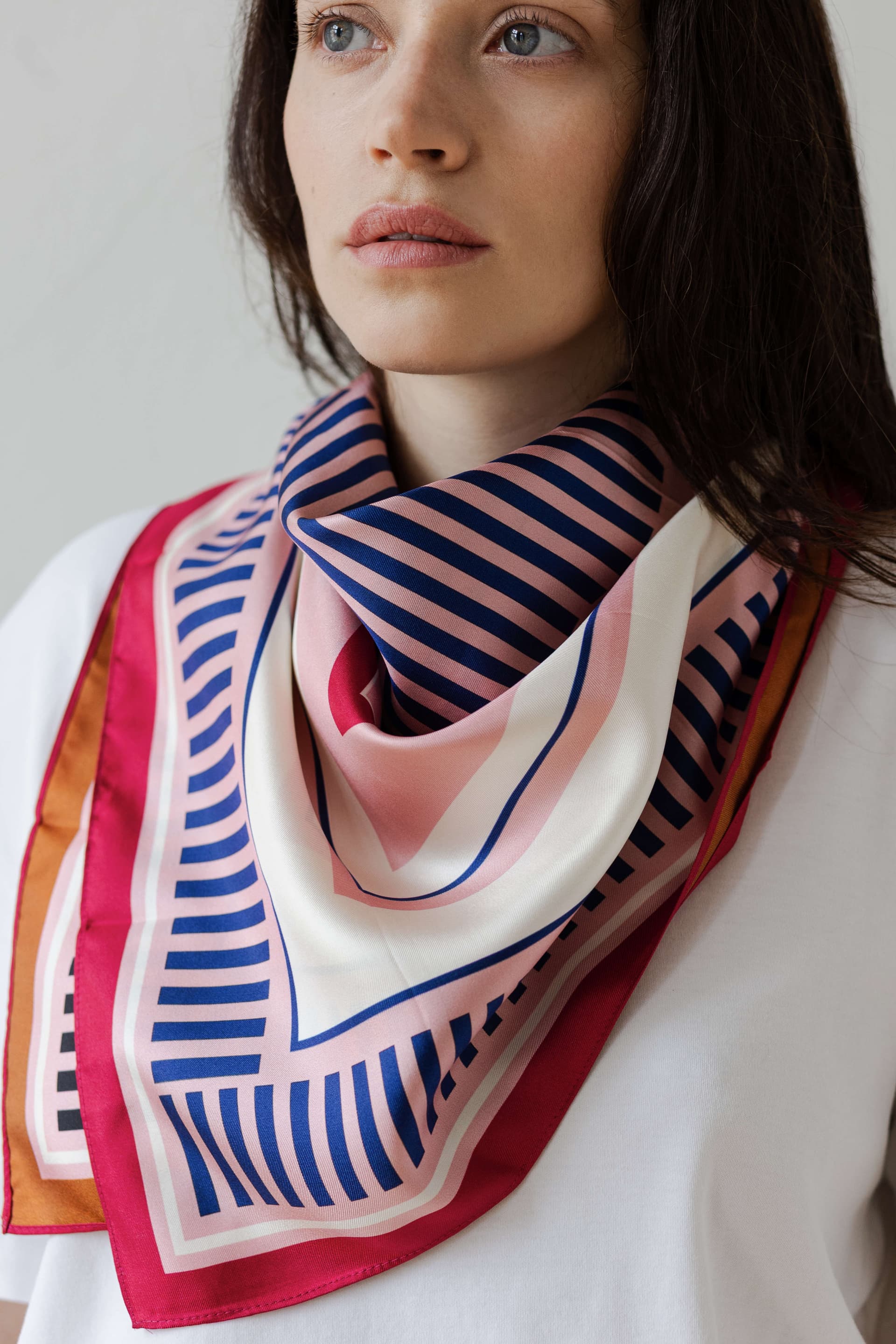 Double-sided Silk Scarf 90 cm | Geometry 002 — view 4