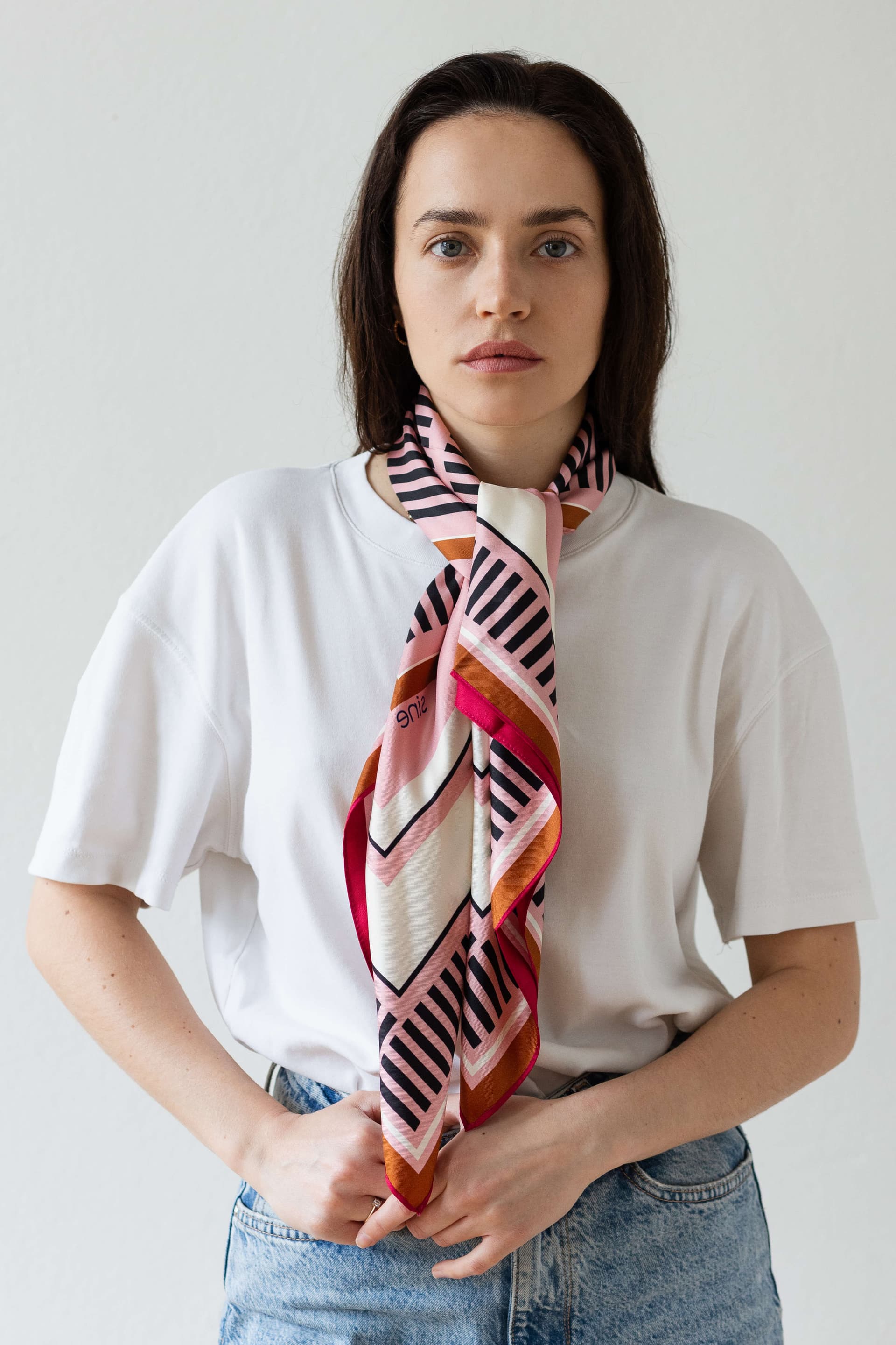 Double-sided Silk Scarf 90 cm | Geometry 002 — view 6