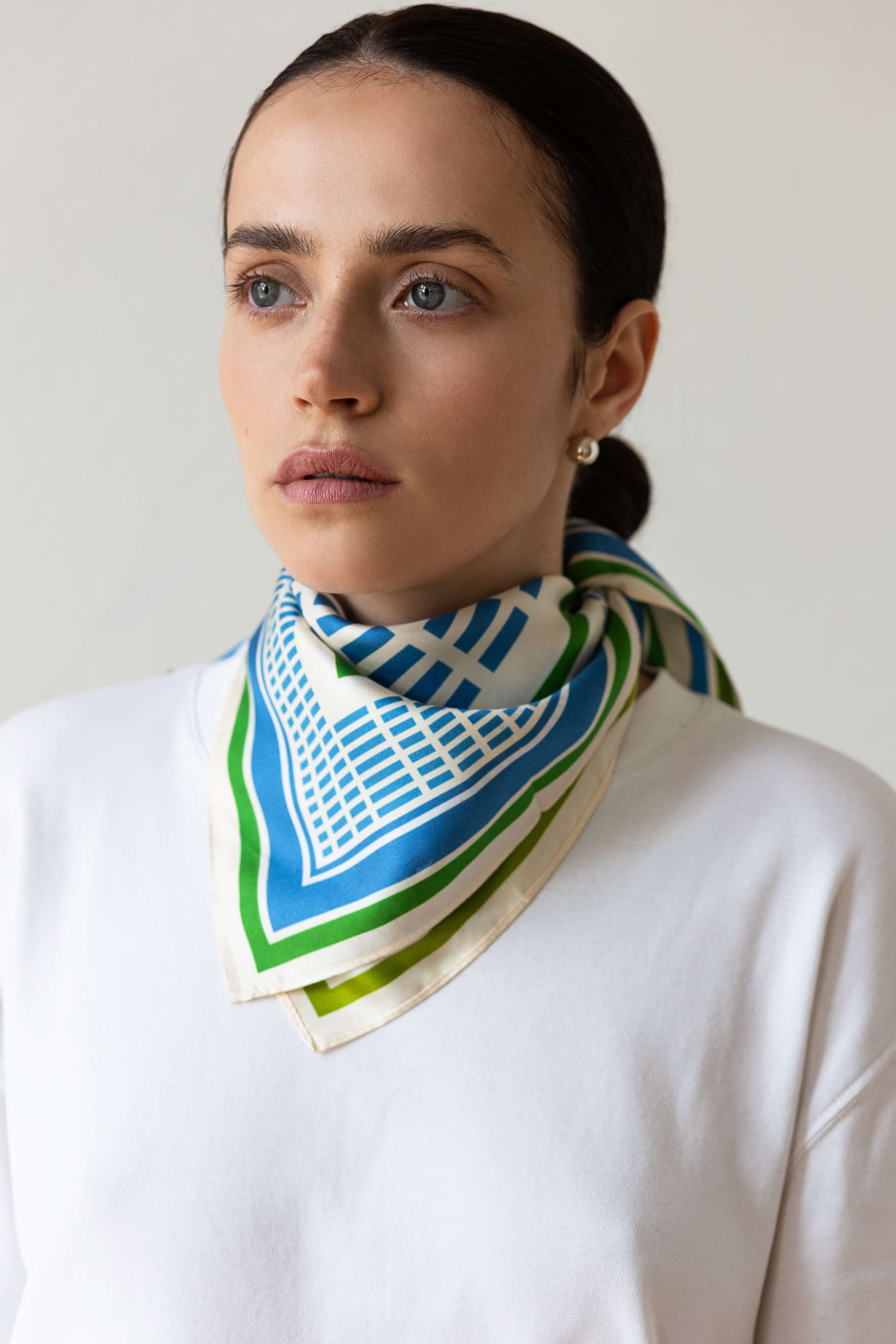 Double-sided silk scarf 65 cm | Geometry 003 — view 6