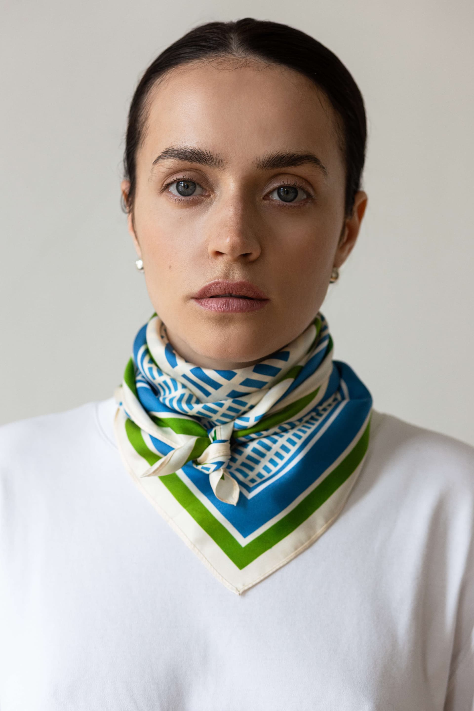Double-sided silk scarf 65 cm | Geometry 003 — view 8