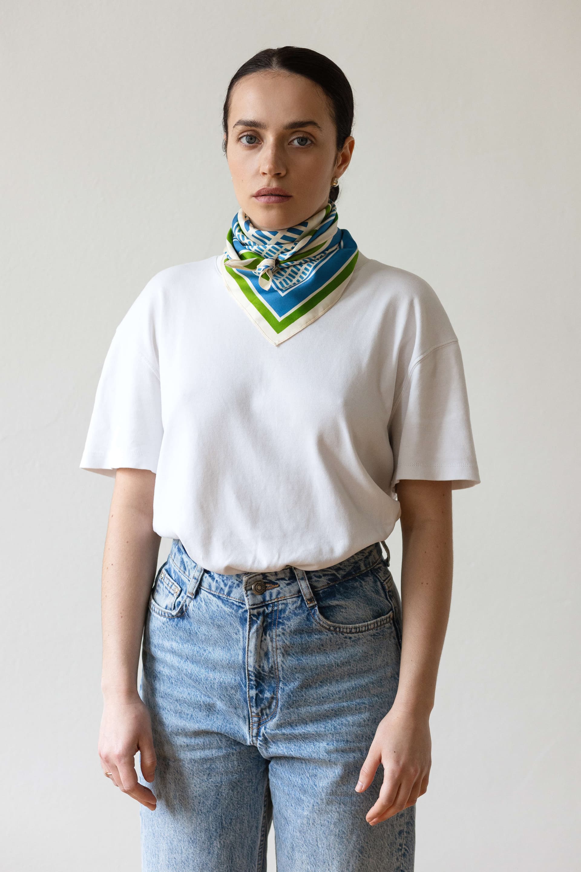 Double-sided silk scarf 65 cm | Geometry 003 — view 9