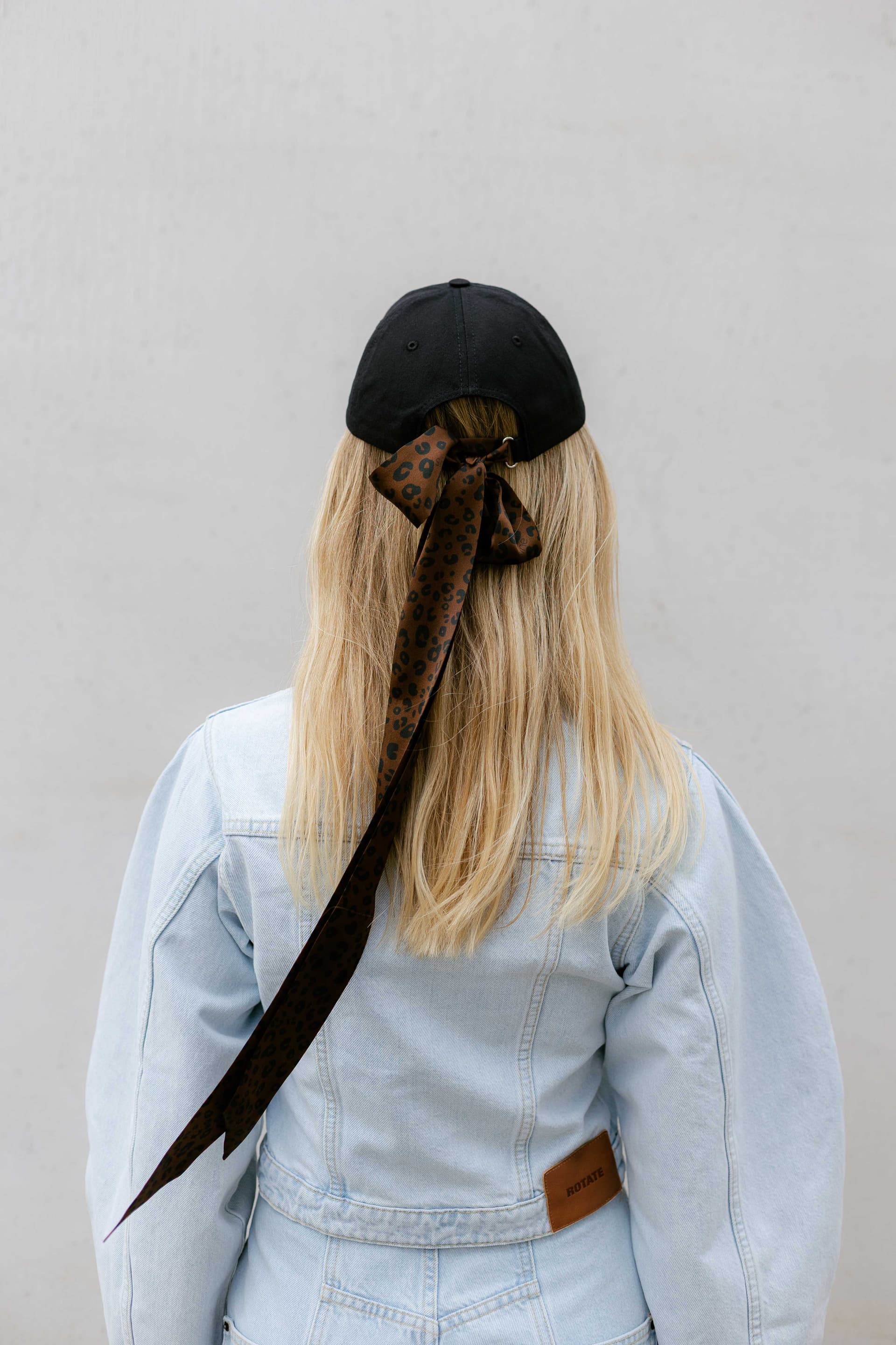 Black baseball cap with optional silk accessory — view 12