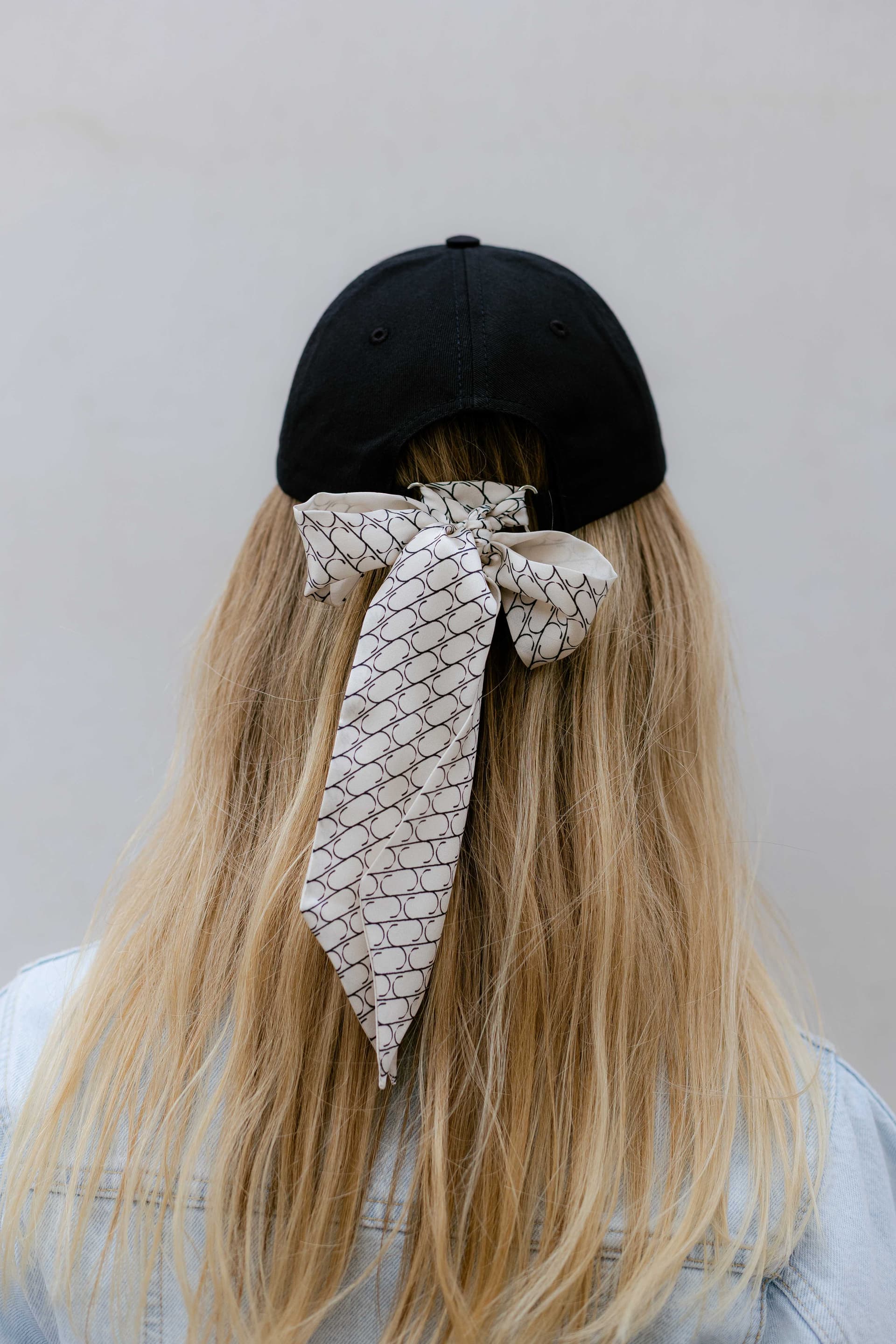 Black baseball cap with optional silk accessory — view 13