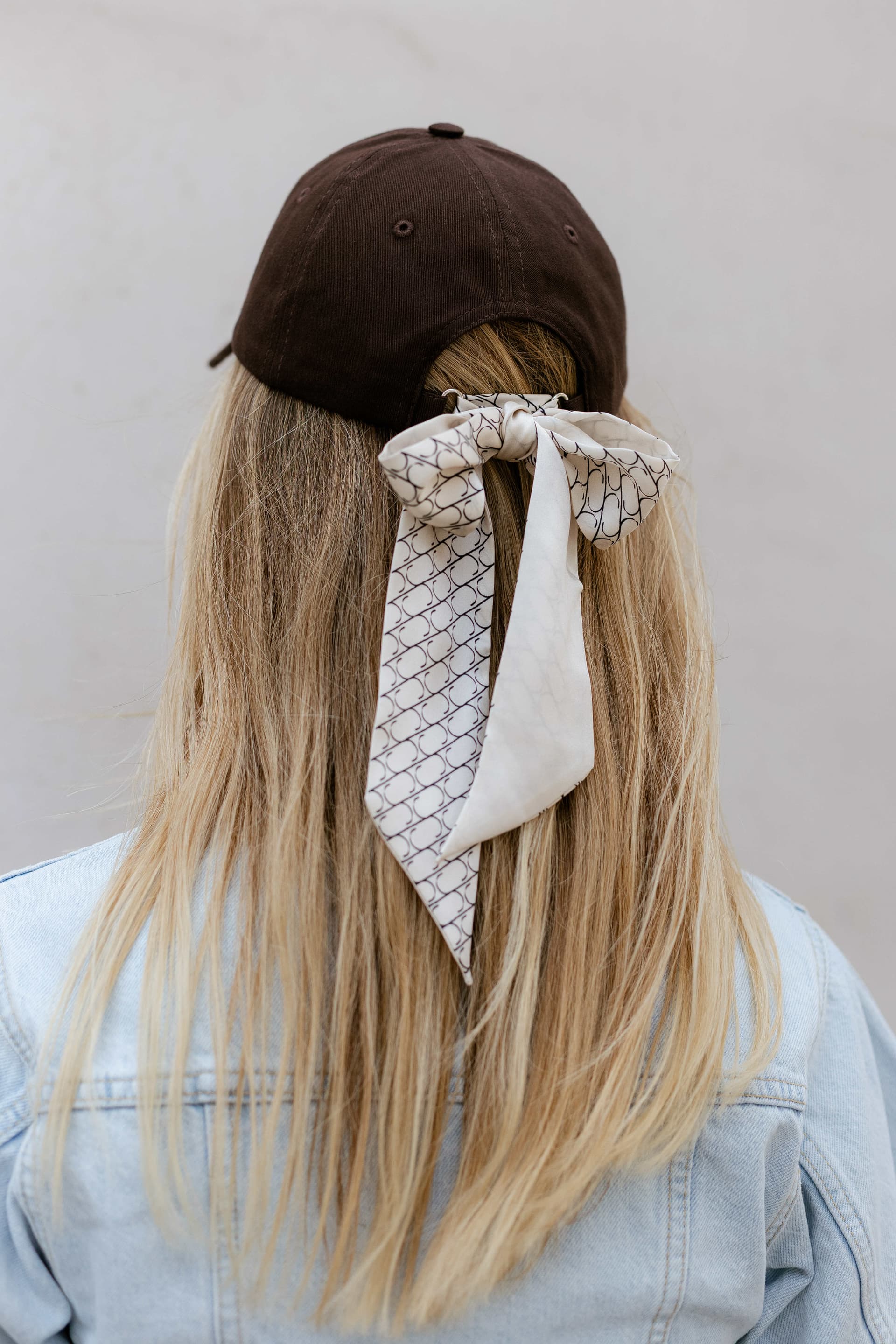 Brown baseball cap with optional silk accessory — view 7