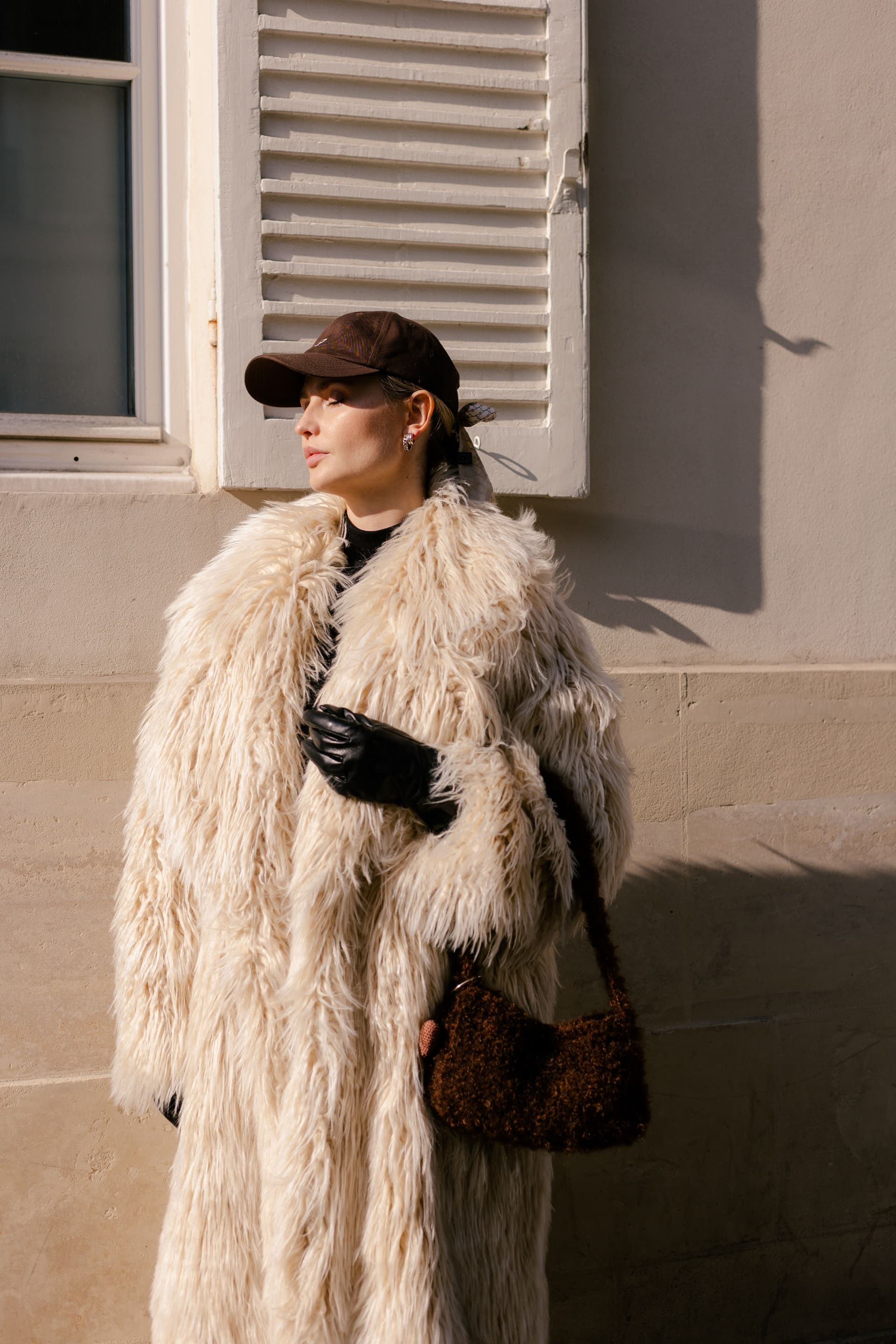 Brown baseball cap with optional silk accessory