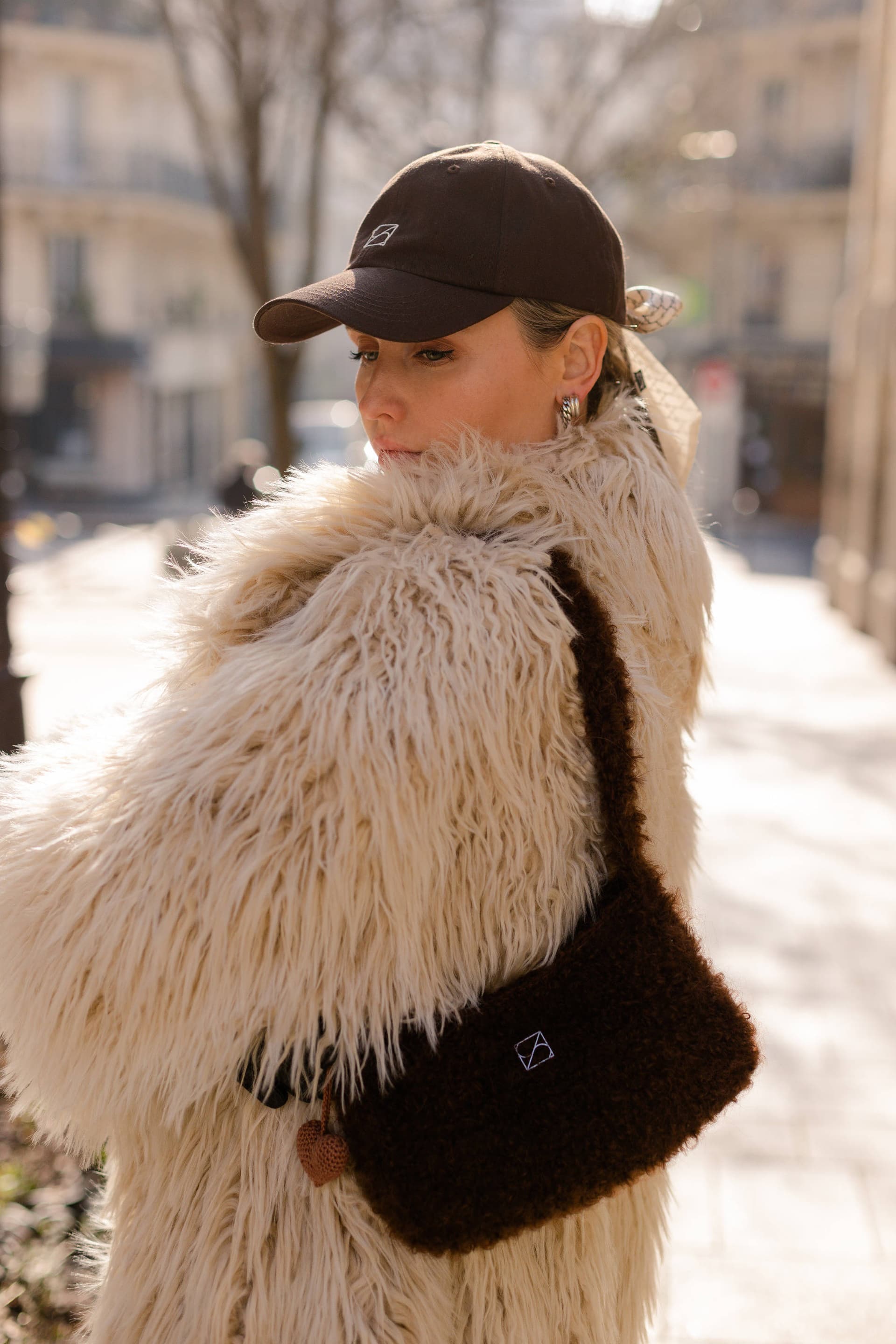 Brown baseball cap with optional silk accessory — view 14