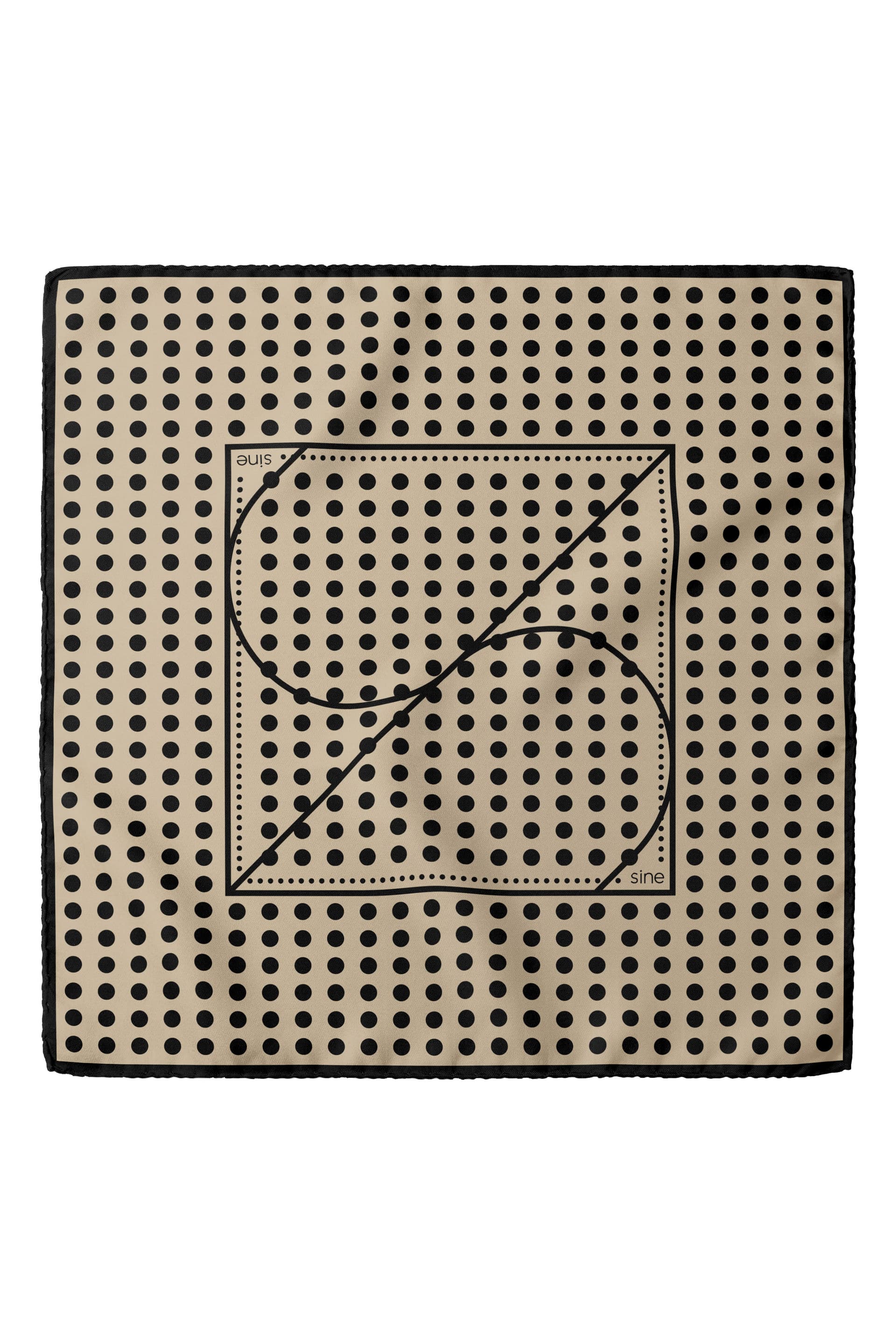 Jedwabna apaszka dwustronna 53 cm Polka Dot beige / cream