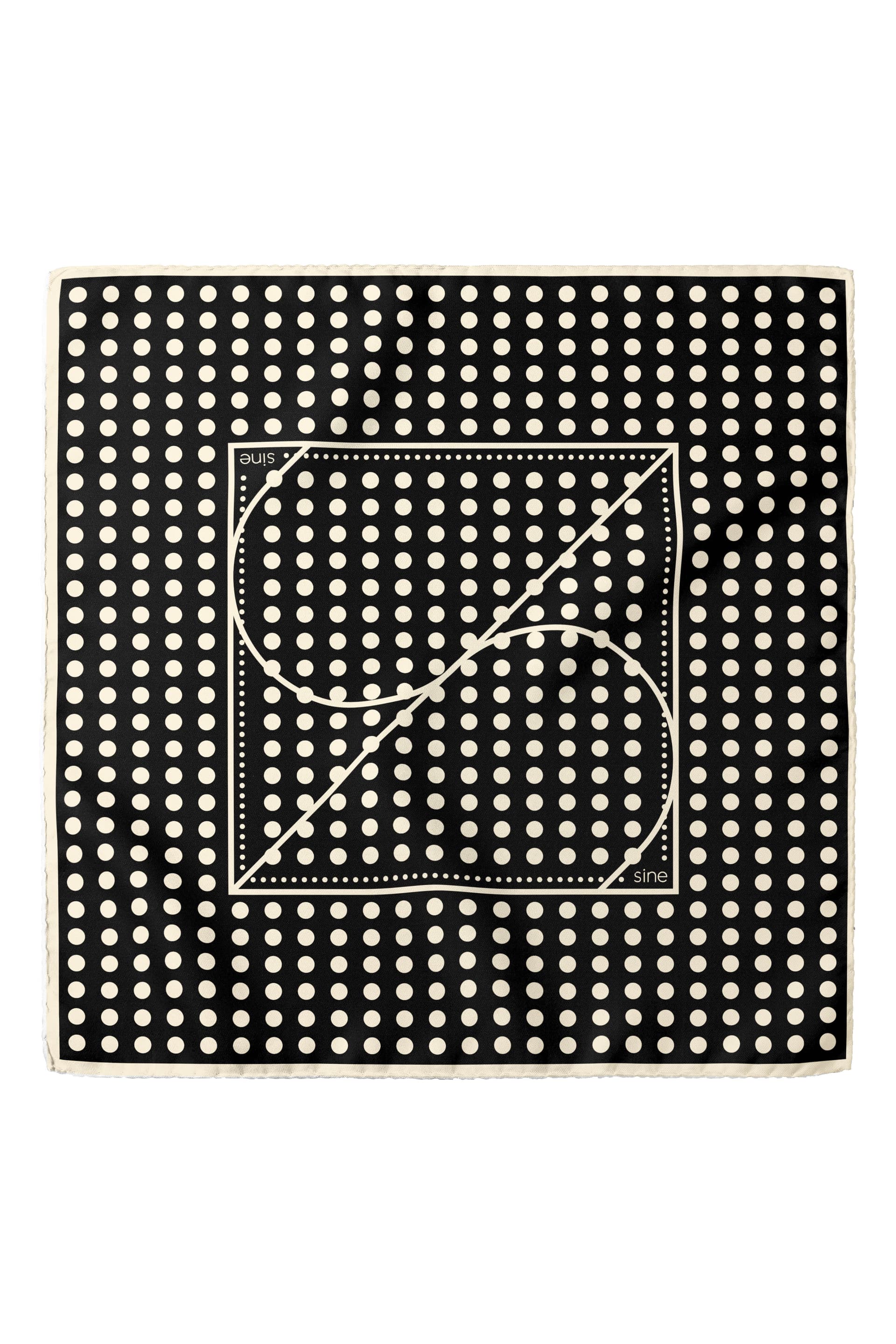 Jedwabna apaszka dwustronna 53 cm Polka Dot black / navy