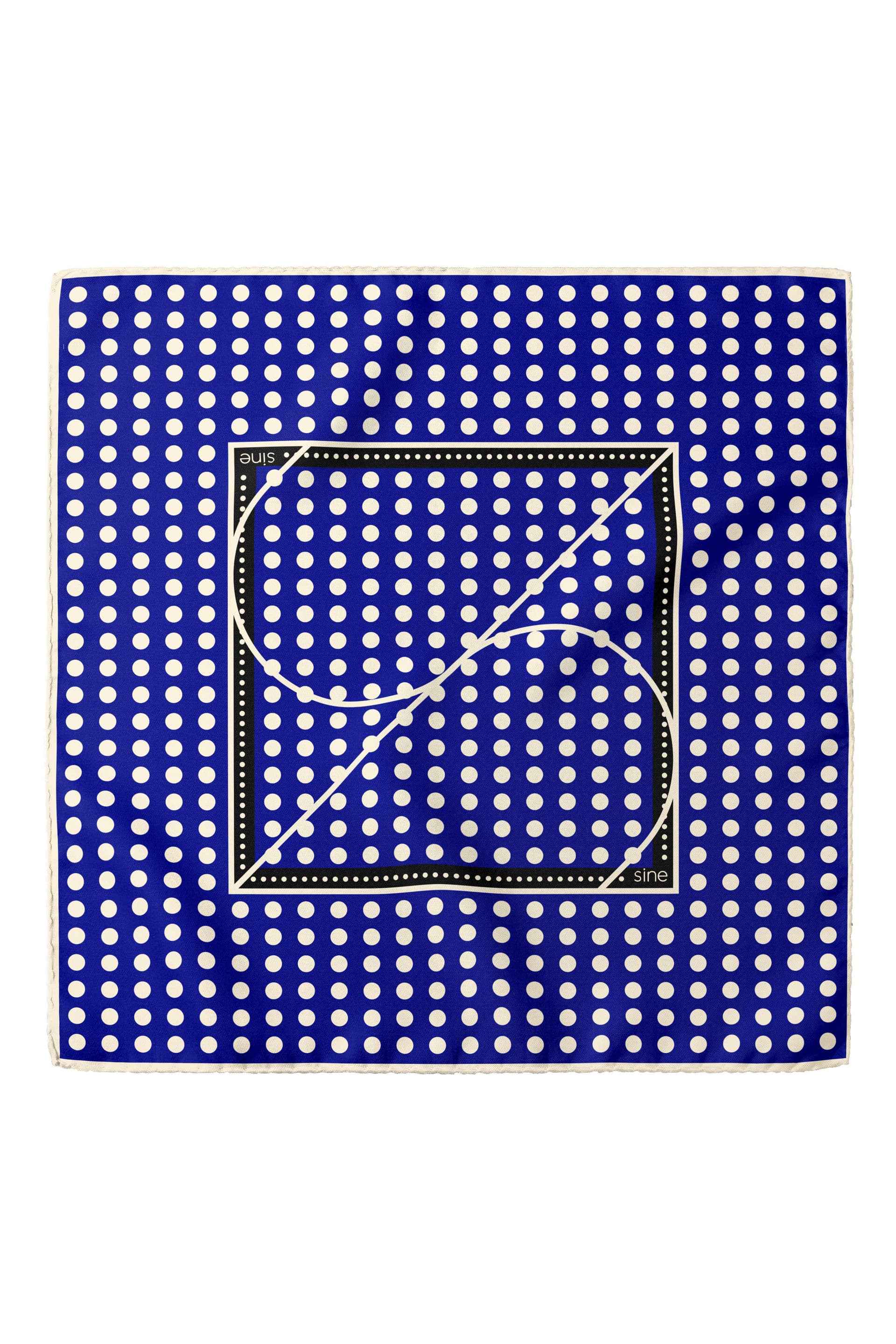 Jedwabna apaszka dwustronna 53 cm Polka Dot black / navy