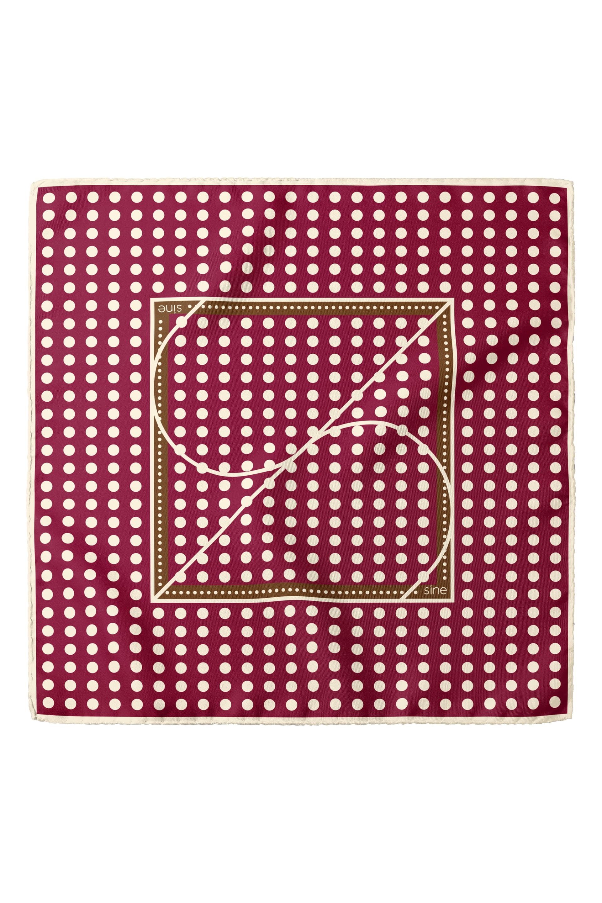 Jedwabna apaszka dwustronna 53 cm Polka Dot burgundy / brown