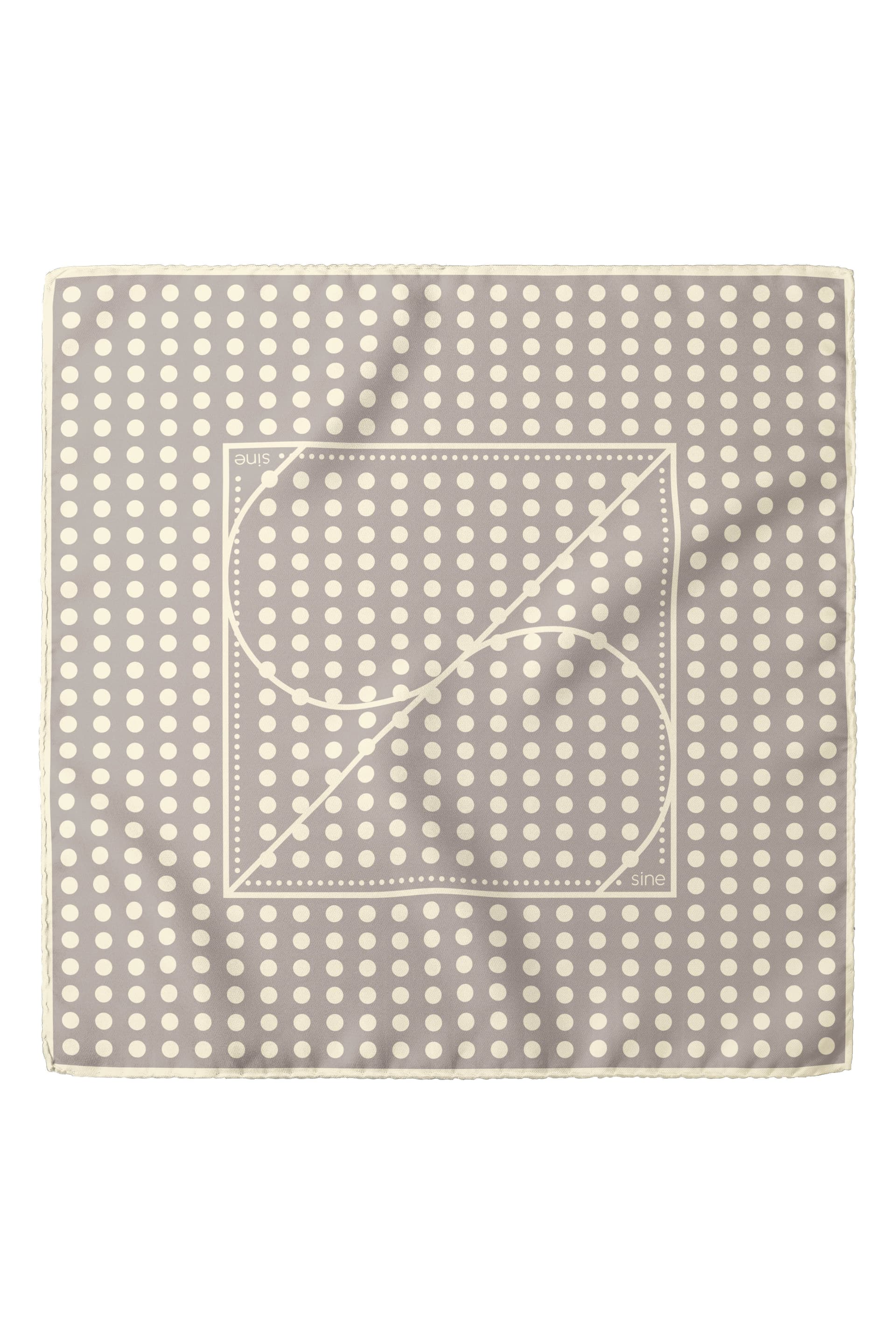 Jedwabna apaszka dwustronna 53 cm Polka Dot grey / green