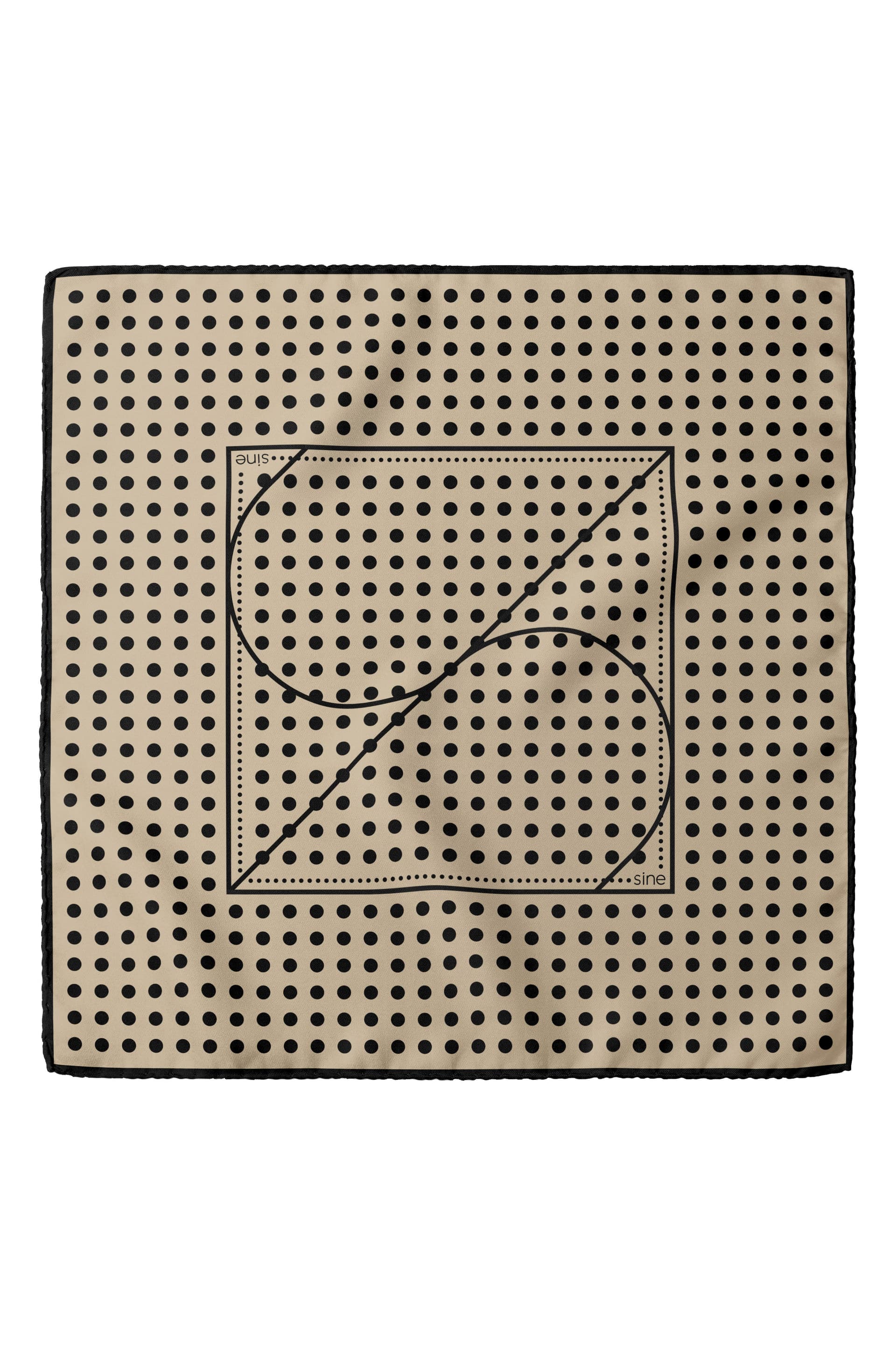 Jedwabna apaszka dwustronna 65cm Polka Dot beige / cream