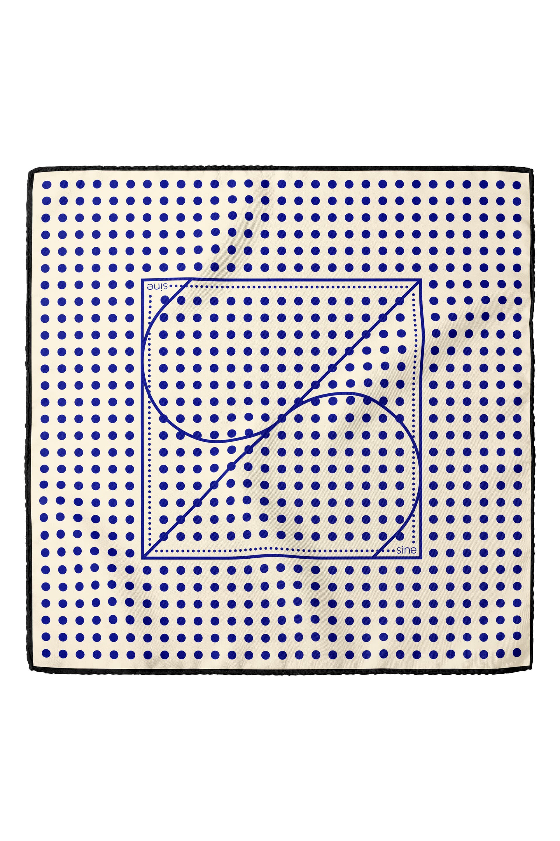 Jedwabna apaszka dwustronna 65cm Polka Dot beige / cream