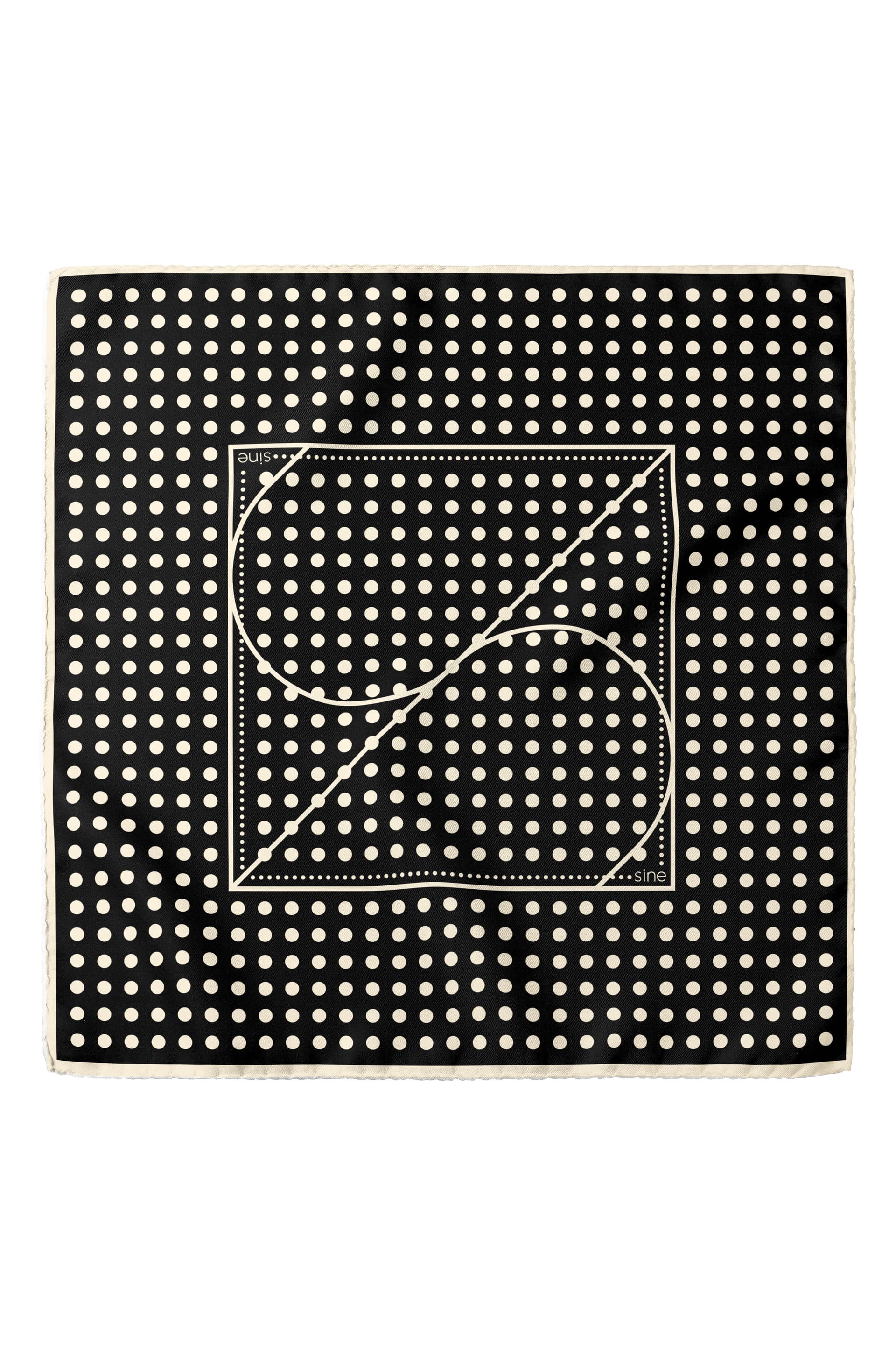 Jedwabna apaszka dwustronna 65 cm Polka Dot black / navy