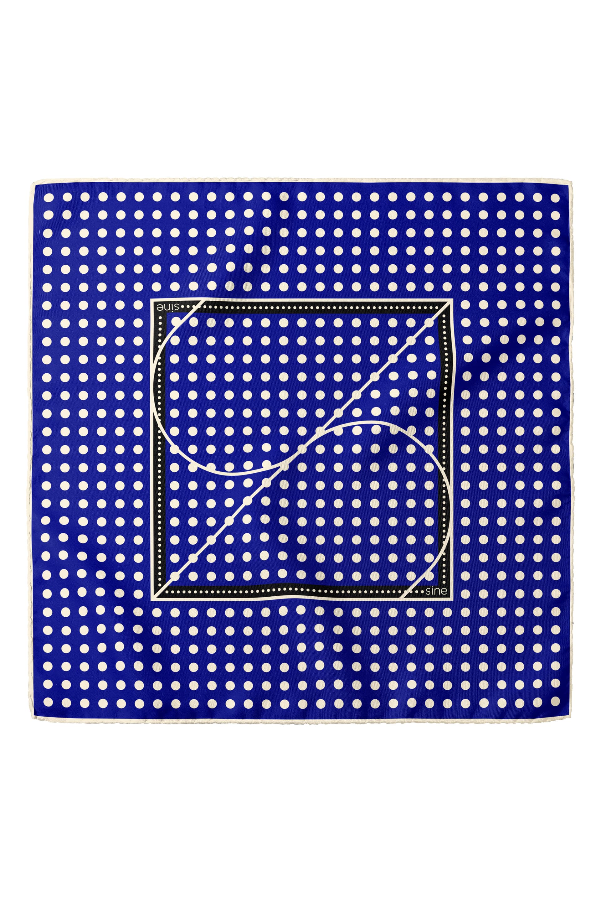 Jedwabna apaszka dwustronna 65 cm Polka Dot black / navy