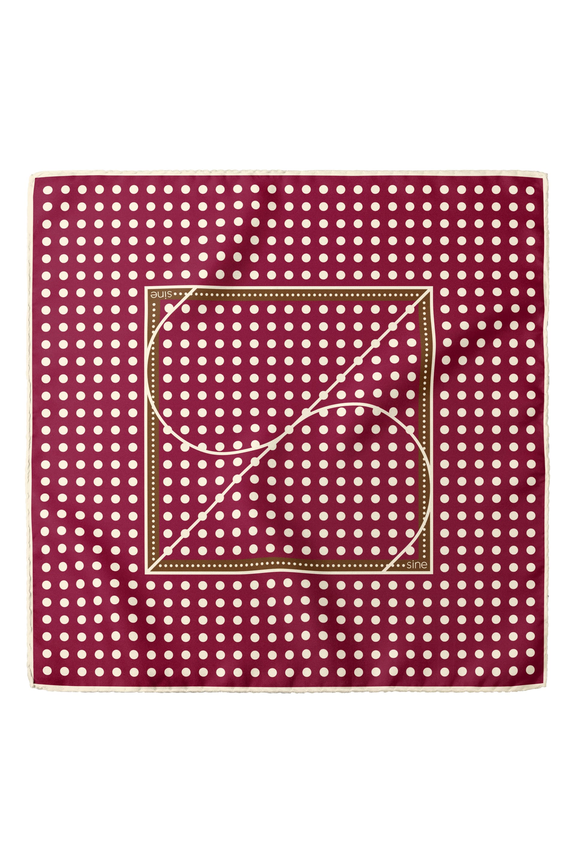 Jedwabna apaszka dwustronna 65 cm Polka Dot burgundy / brown