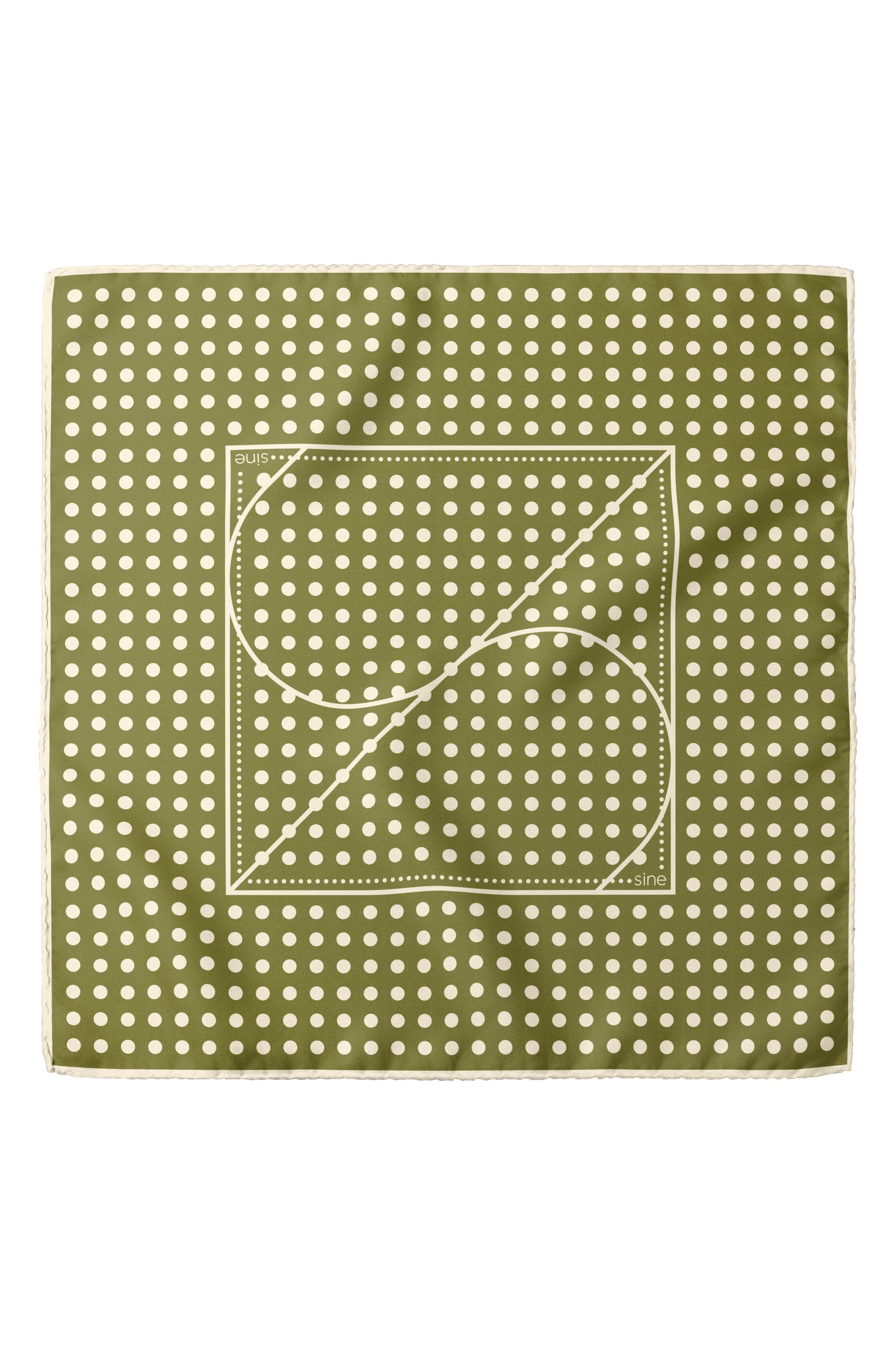 Jedwabna apaszka dwustronna 65 cm Polka Dot grey / green