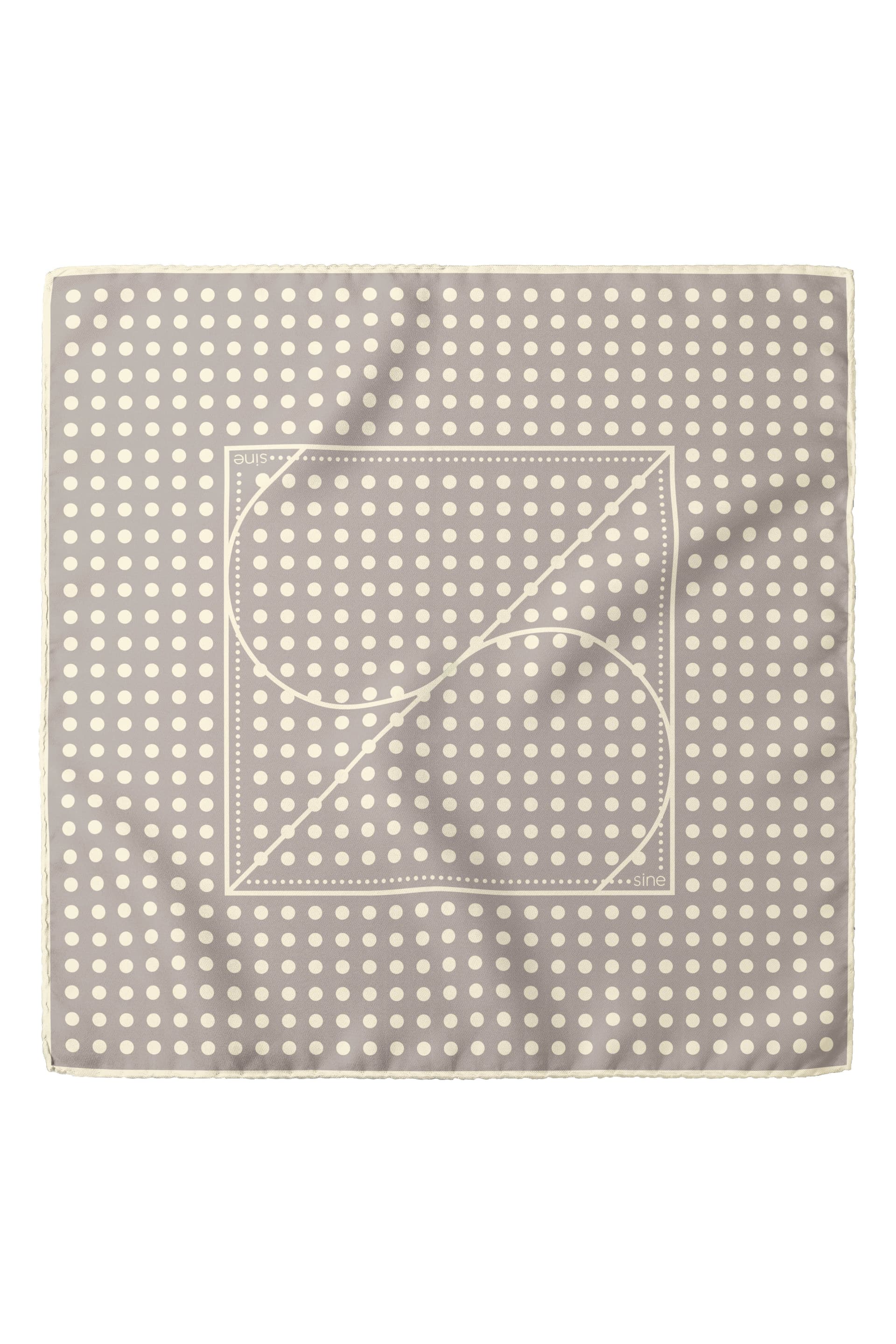 Jedwabna apaszka dwustronna 65 cm Polka Dot grey / green