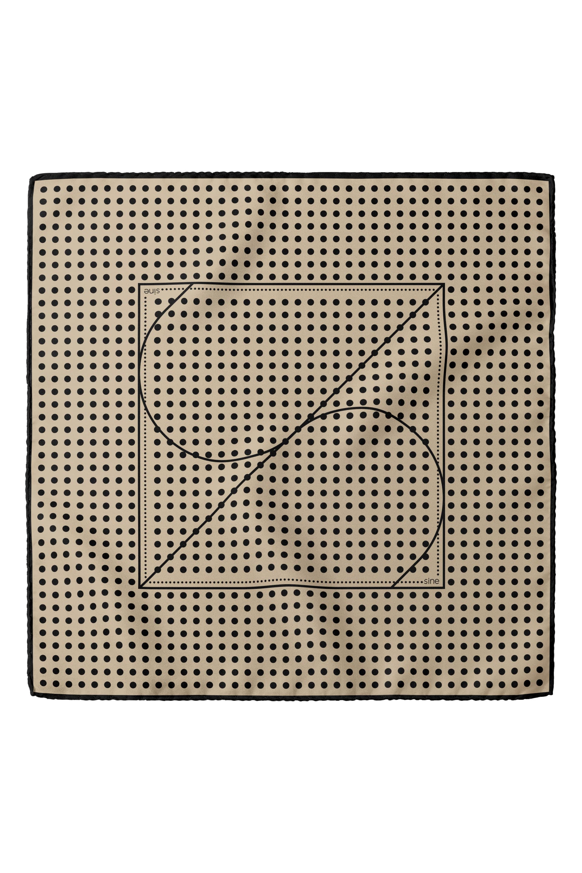 Jedwabna apaszka dwustronna 90 cm Polka Dot beige / cream