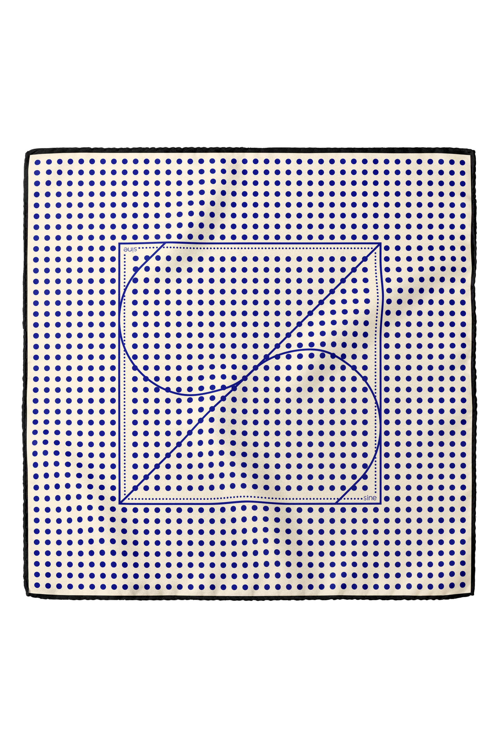 Jedwabna apaszka dwustronna 90 cm Polka Dot beige / cream