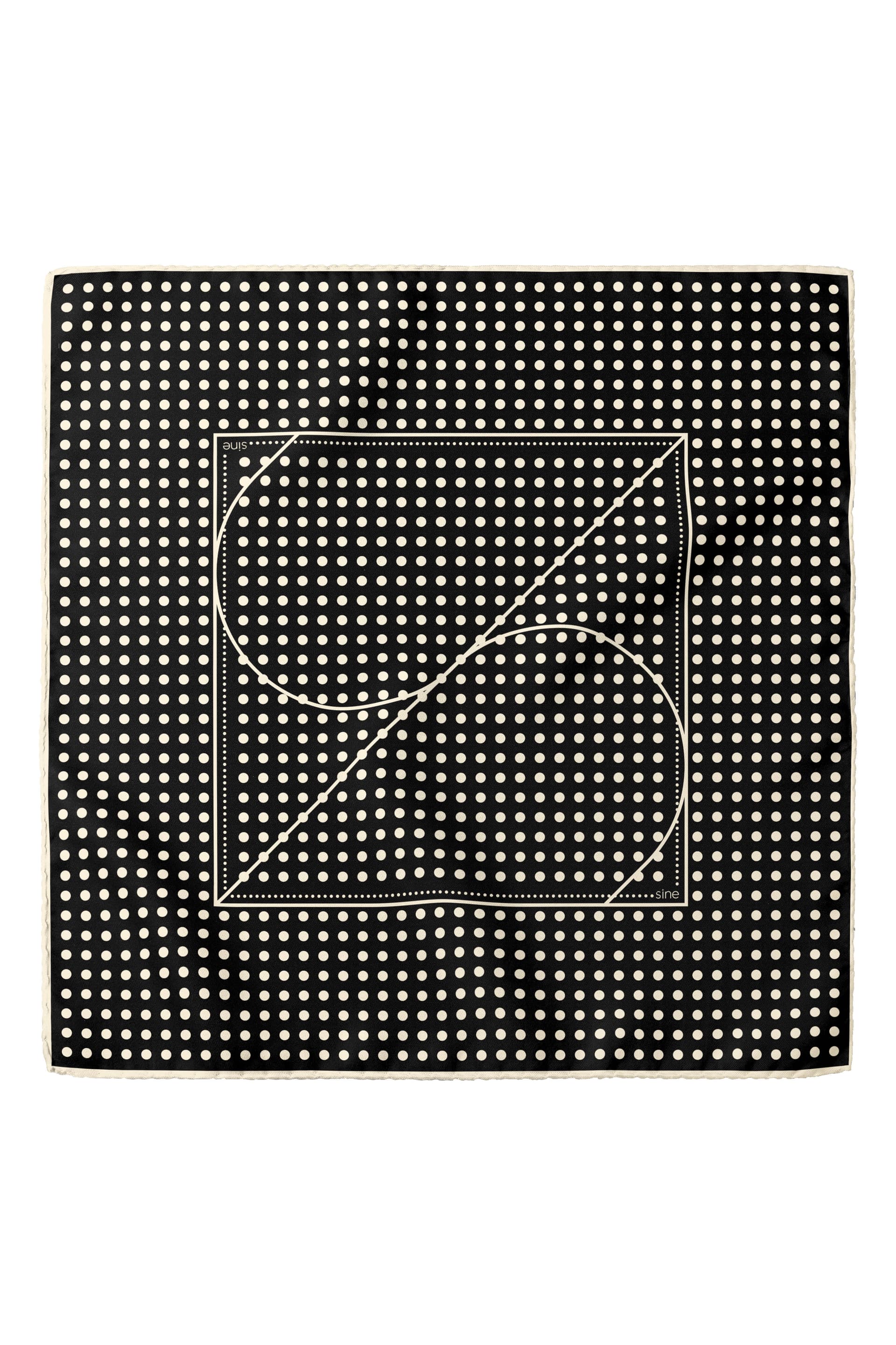 Jedwabna apaszka dwustronna 90 cm Polka Dot black / navy