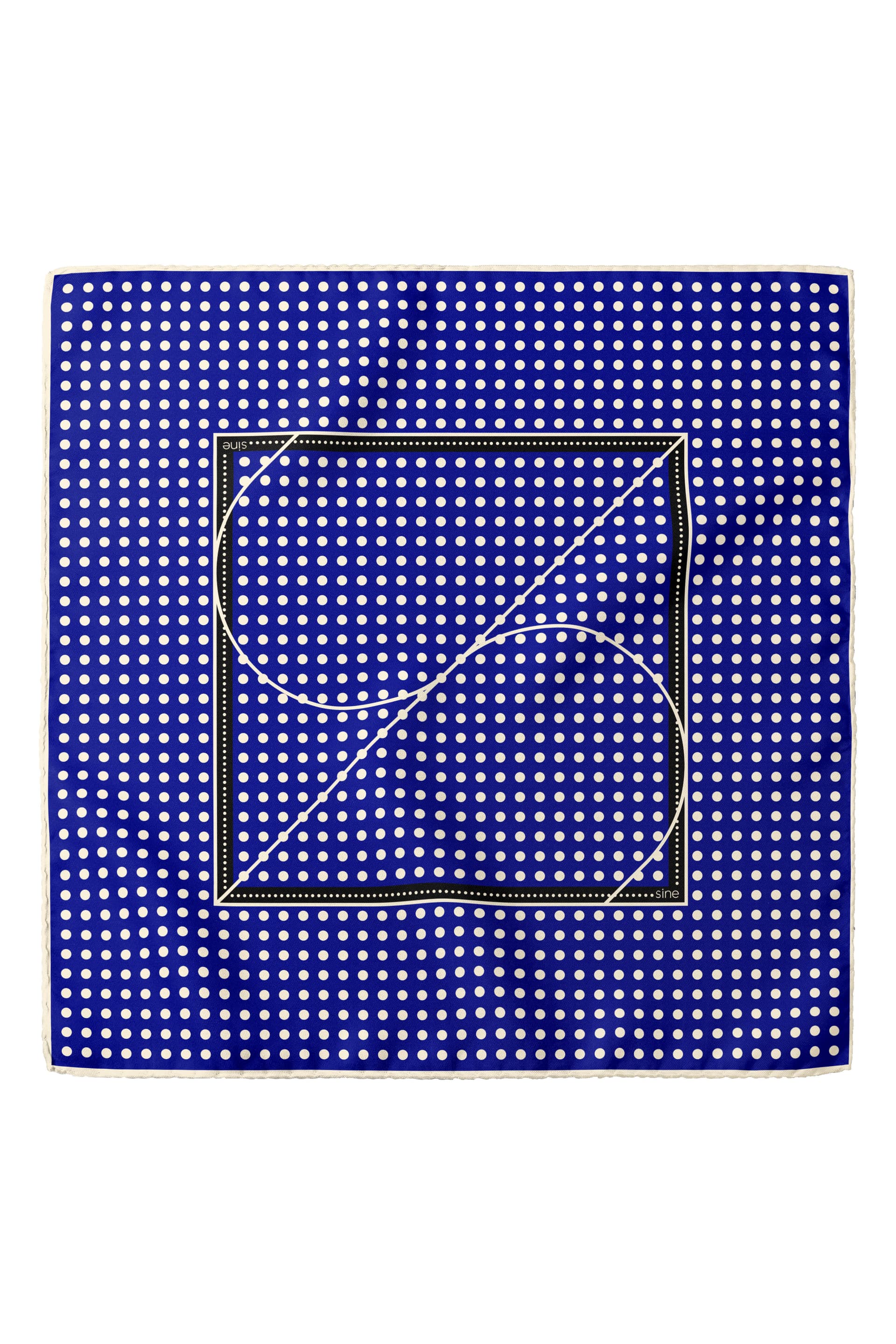 Jedwabna apaszka dwustronna 90 cm Polka Dot black / navy