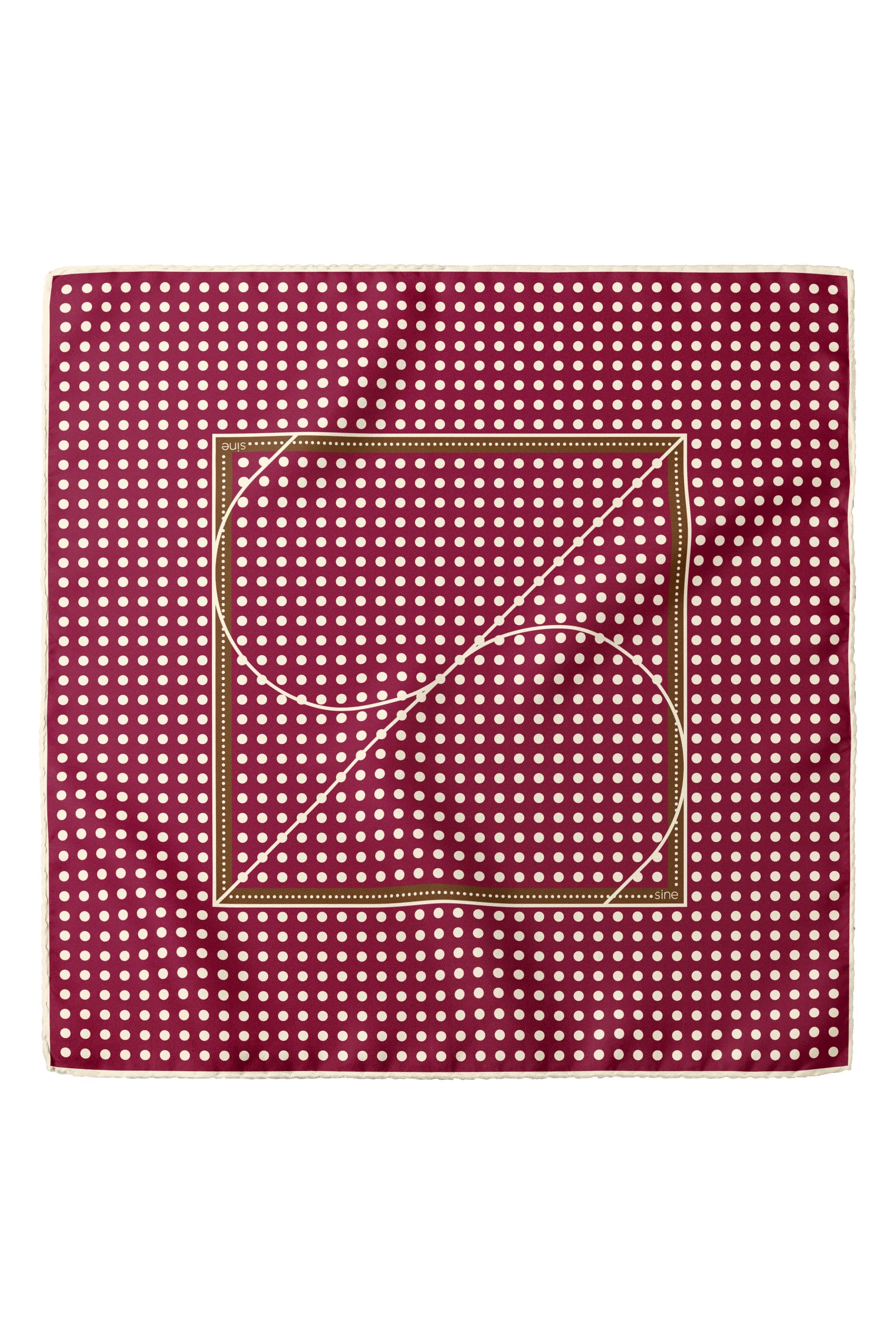 Jedwabna apaszka dwustronna 90 cm Polka Dot burgundy / brown