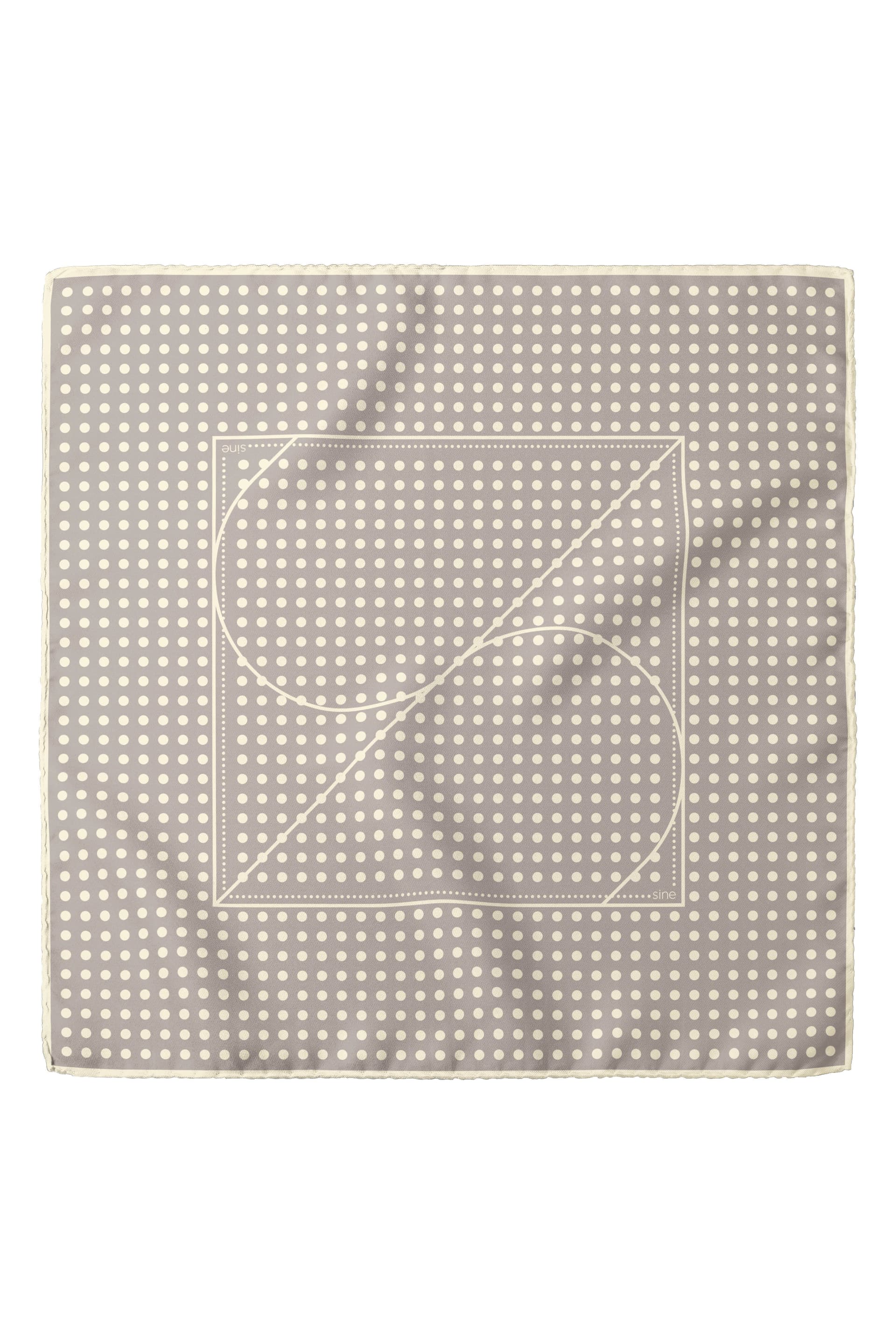 Jedwabna apaszka dwustronna 90 cm Polka Dot grey / green