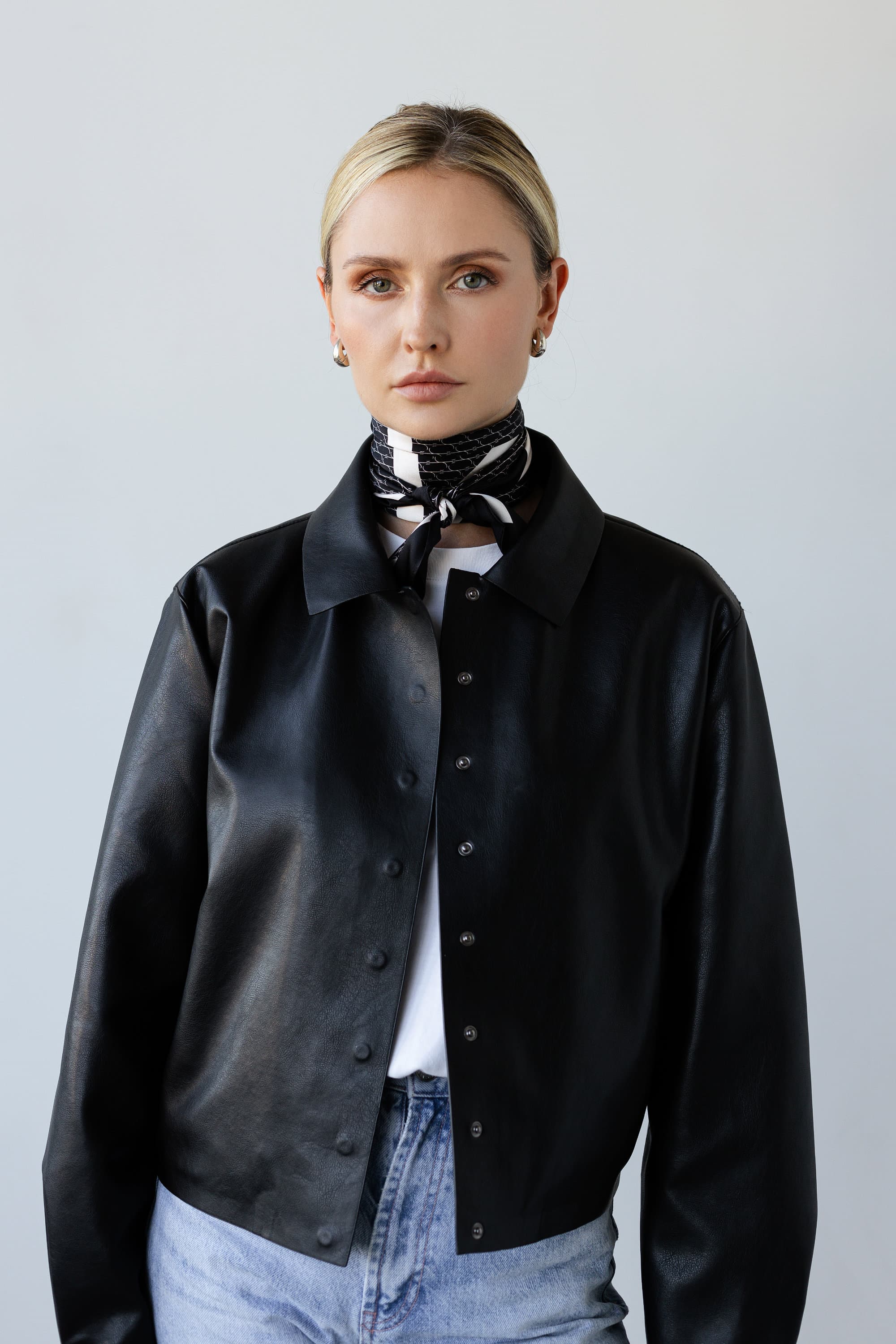 Jedwabna apaszka 65 cm | Sine Silk CLASSIC BLACK | outlet