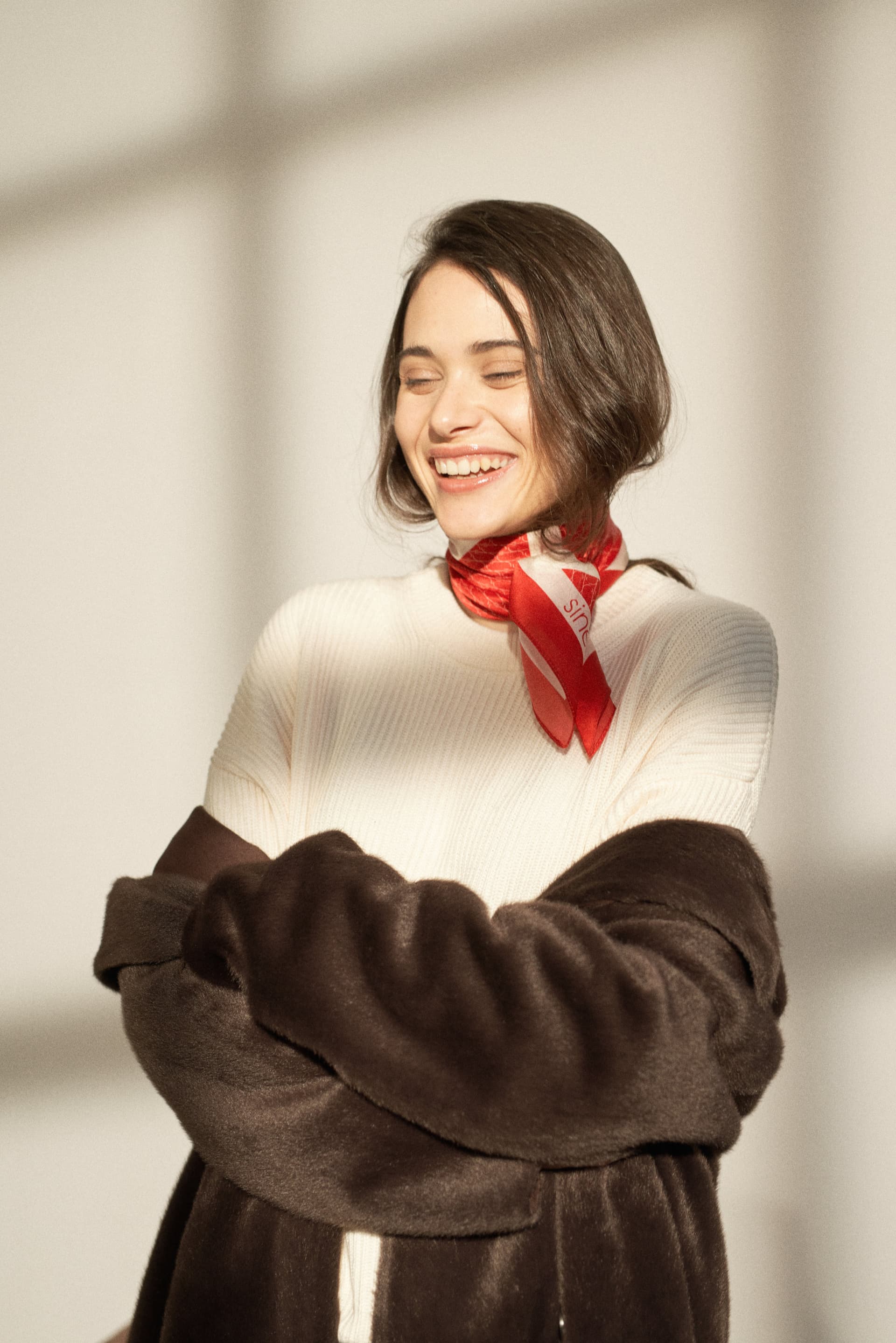 70 cm Silk Scarf | Sine Silk RED - outlet — view 3
