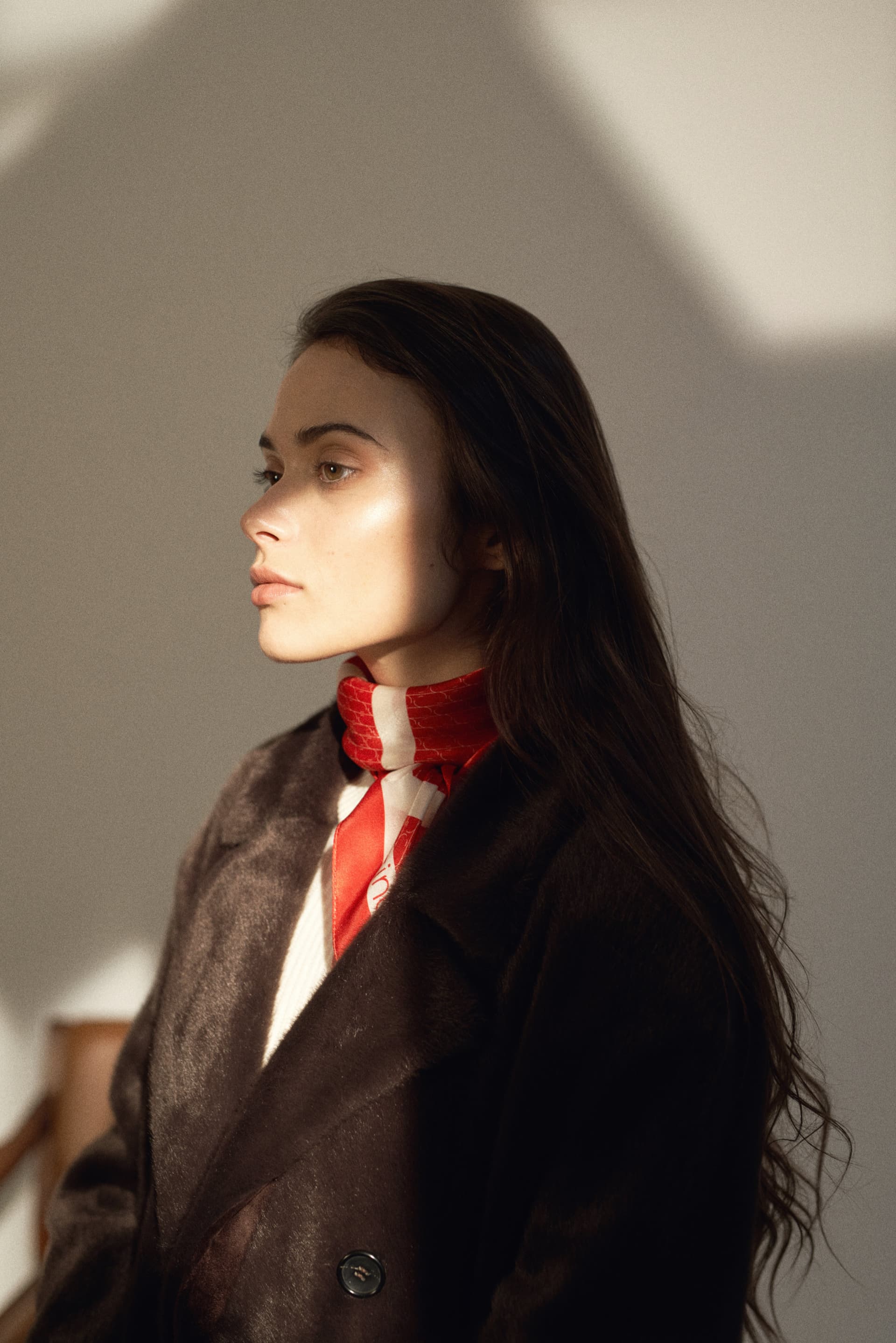 70 cm Silk Scarf | Sine Silk RED - outlet — view 4