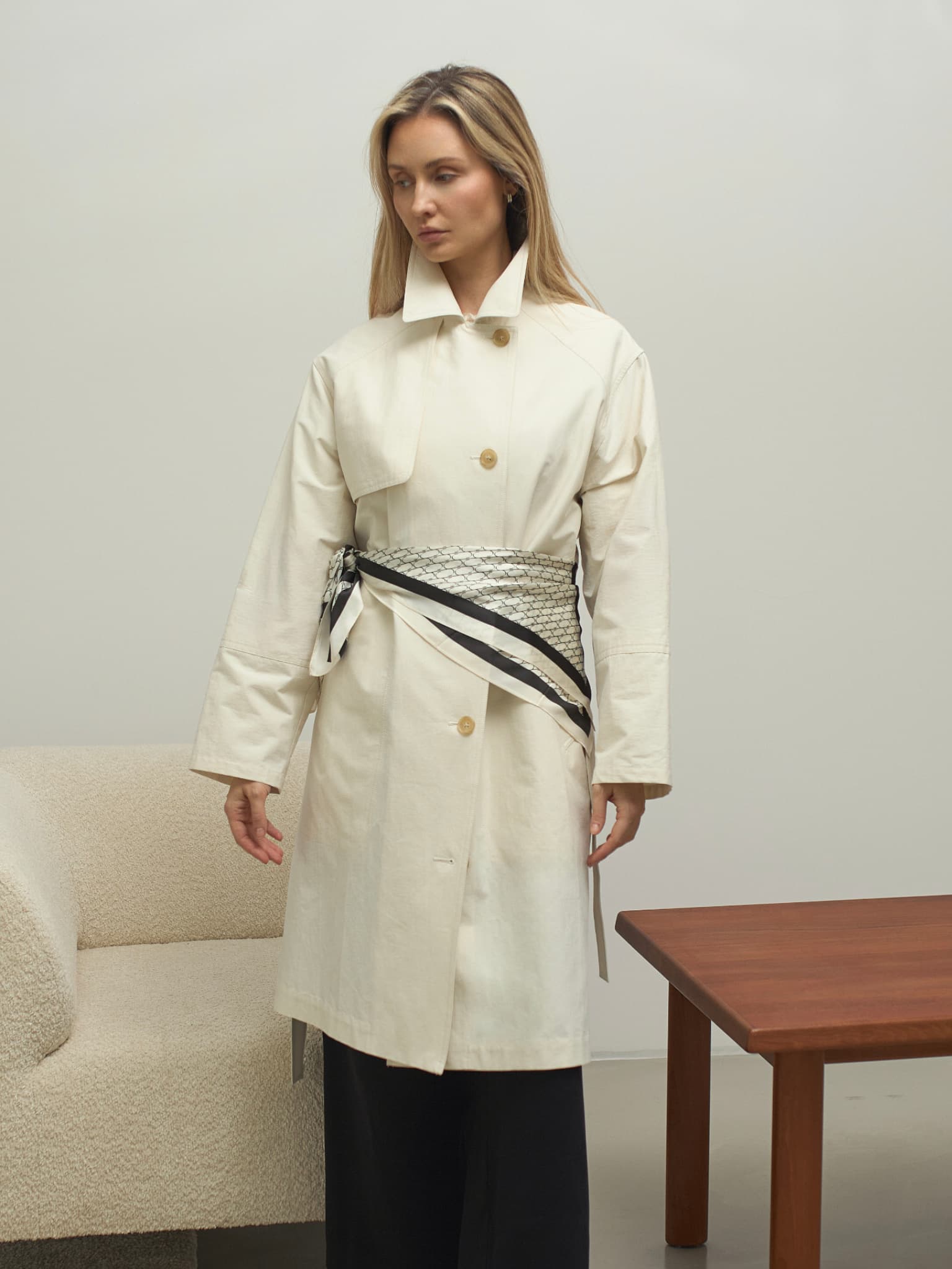 Silk Scarf 90 cm | Sine Silk CLASSIC CREAM — view 6