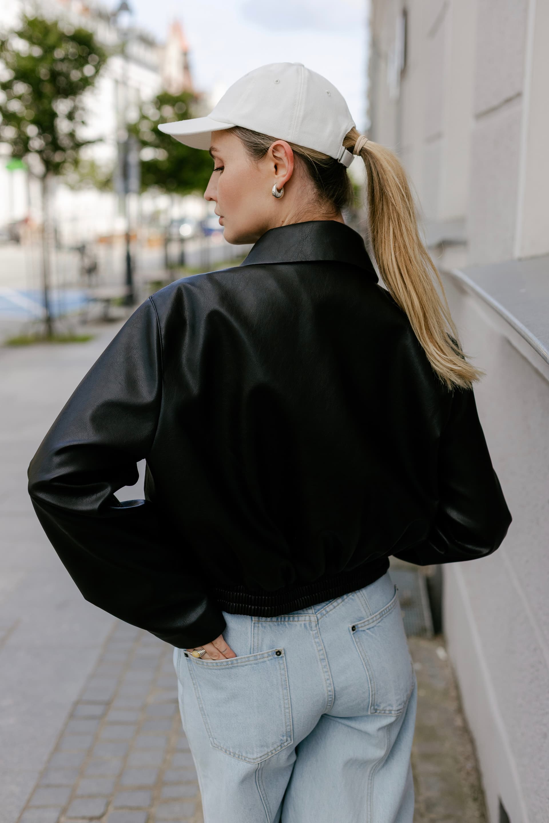 White baseball cap with optional silk accessory — view 8
