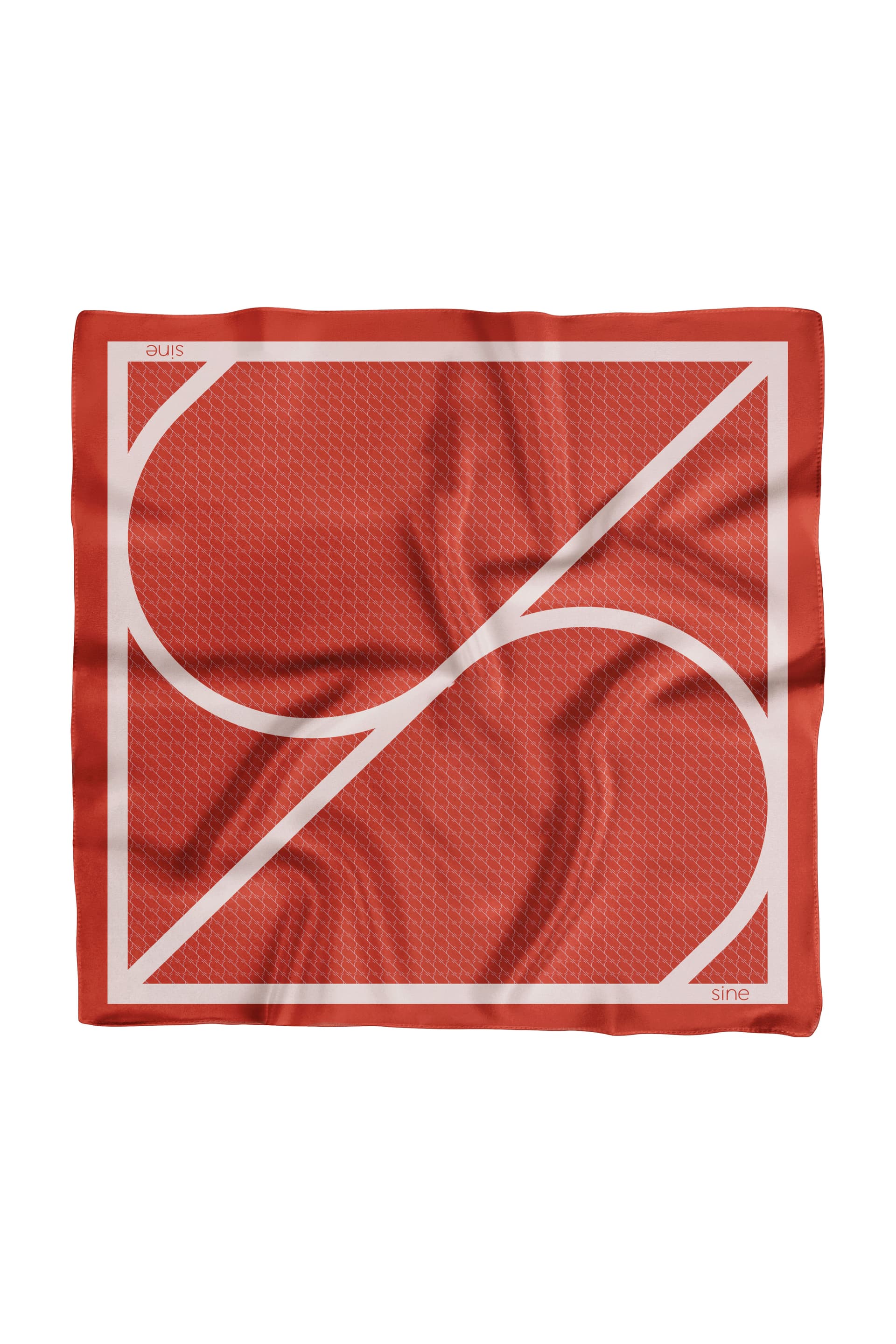 70 cm Silk Scarf | Sine Silk RED - outlet — view 2