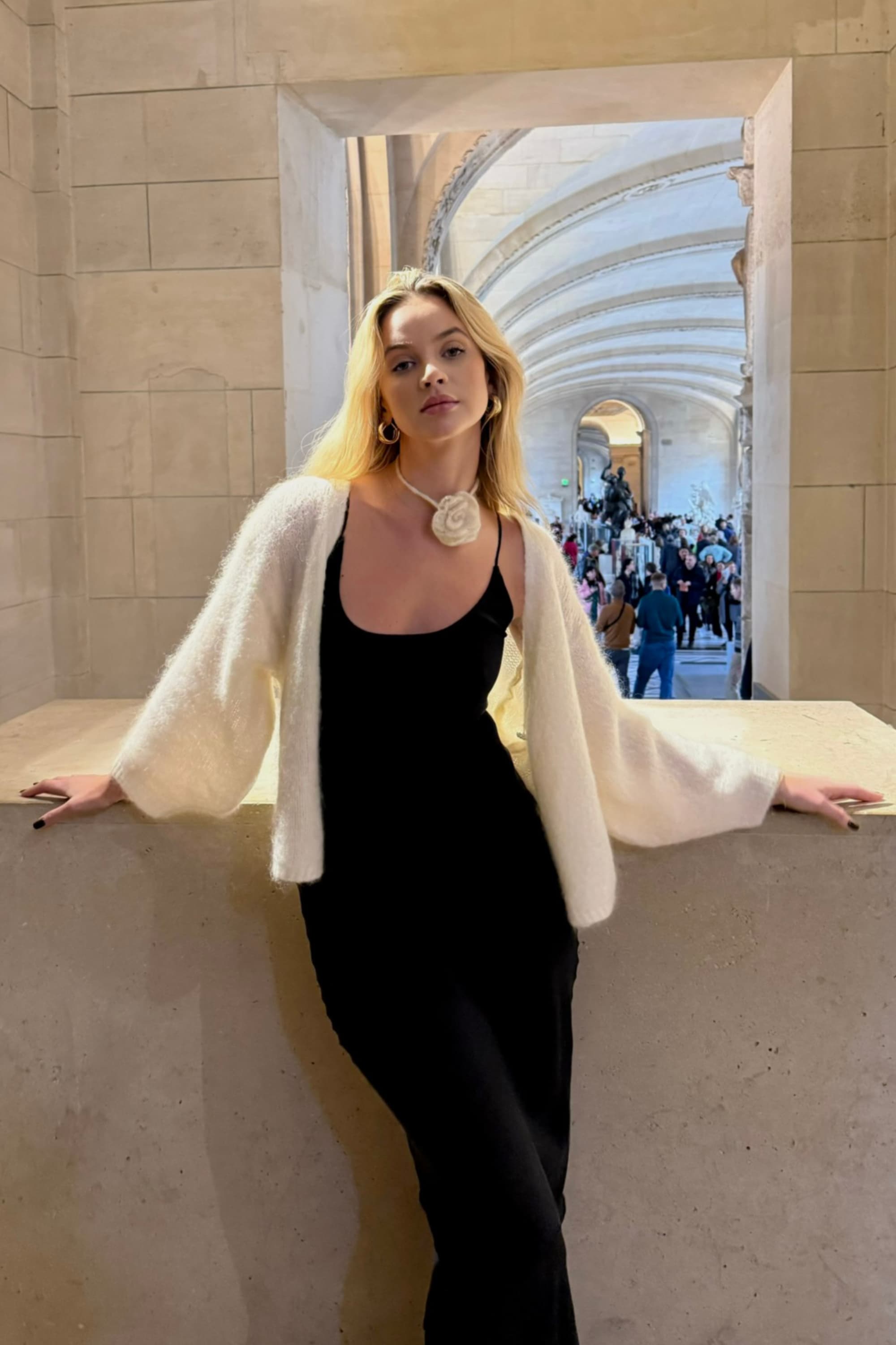 Choker Róża Jedwab & Alpaka - różne kolory