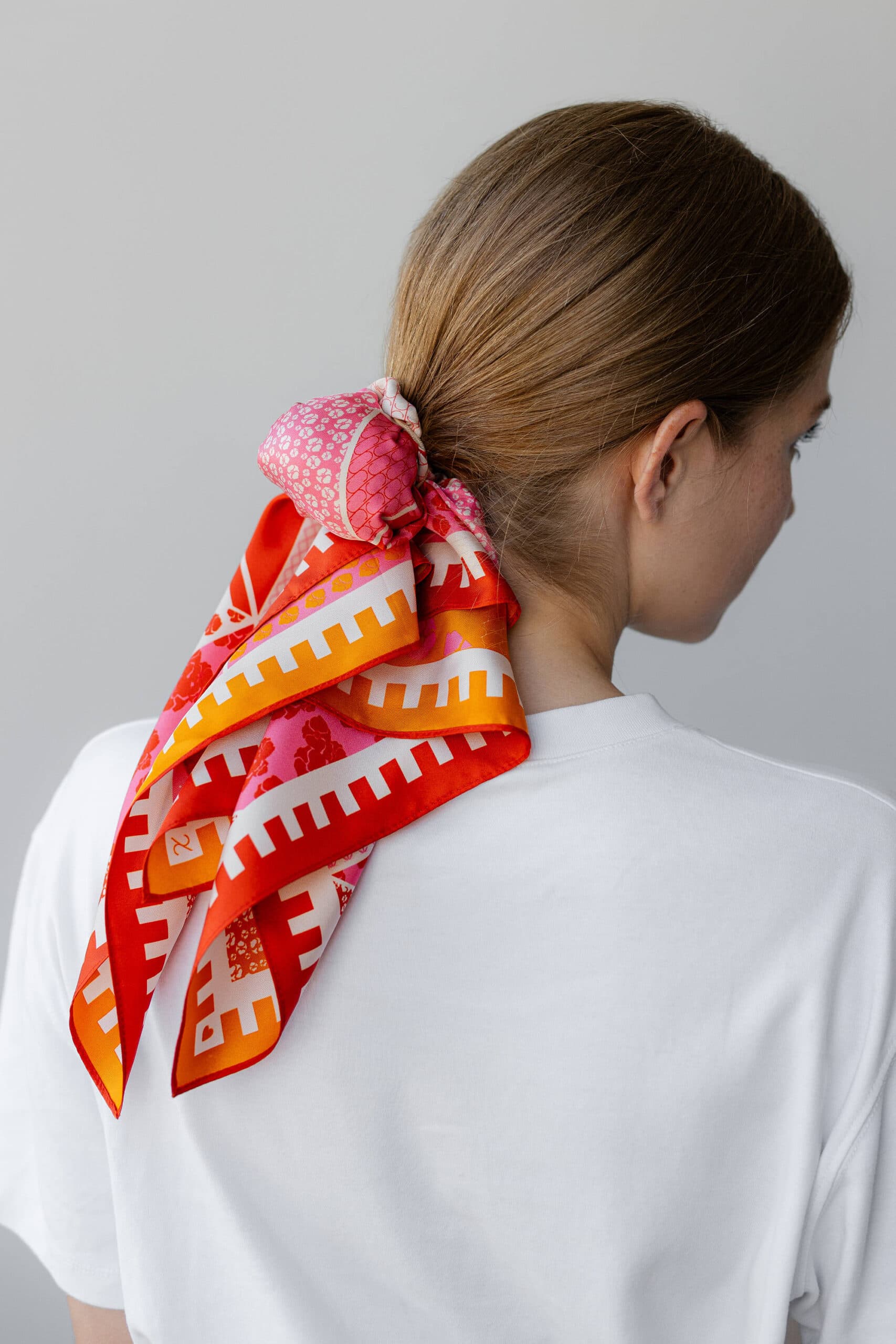 Jedwabna apaszka dwustronna 53 cm | PATCHWORK