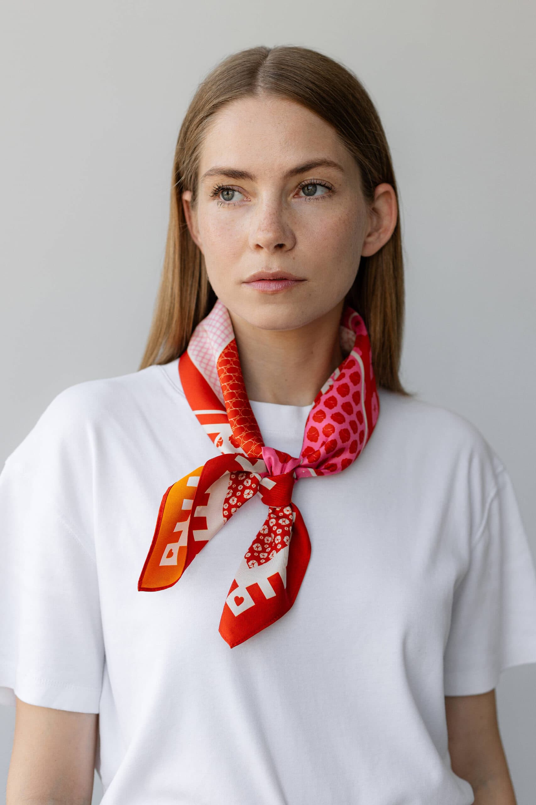 Jedwabna apaszka dwustronna 65 cm | PATCHWORK