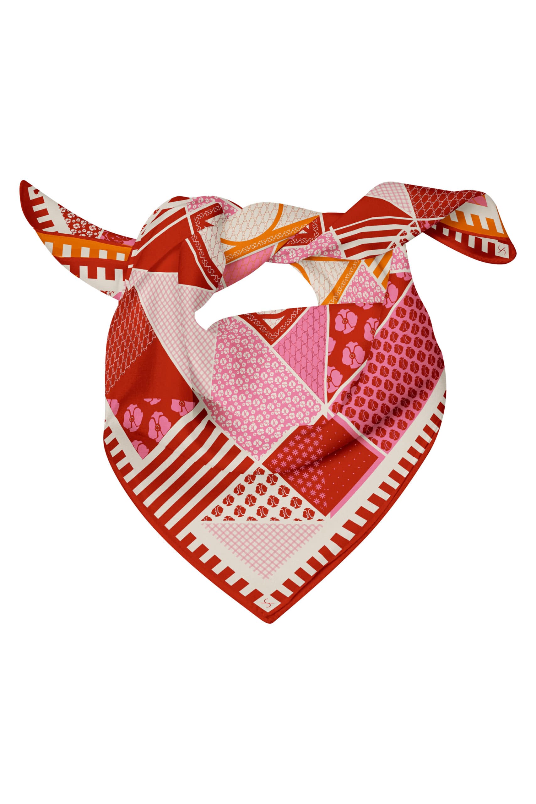 Jedwabna apaszka dwustronna 53 cm | PATCHWORK