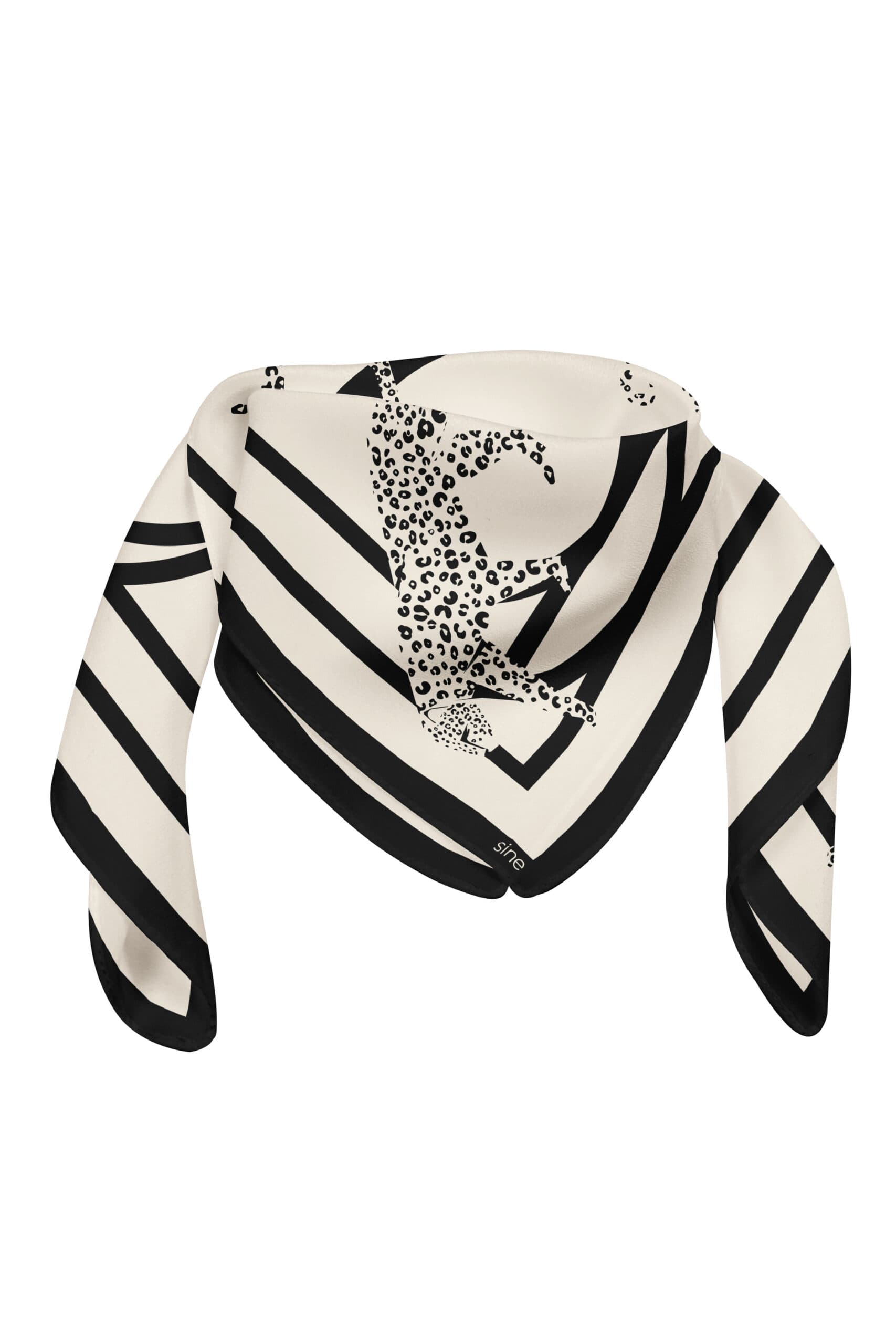 Jedwabna apaszka kremowa 65 cm | LAMPARTY