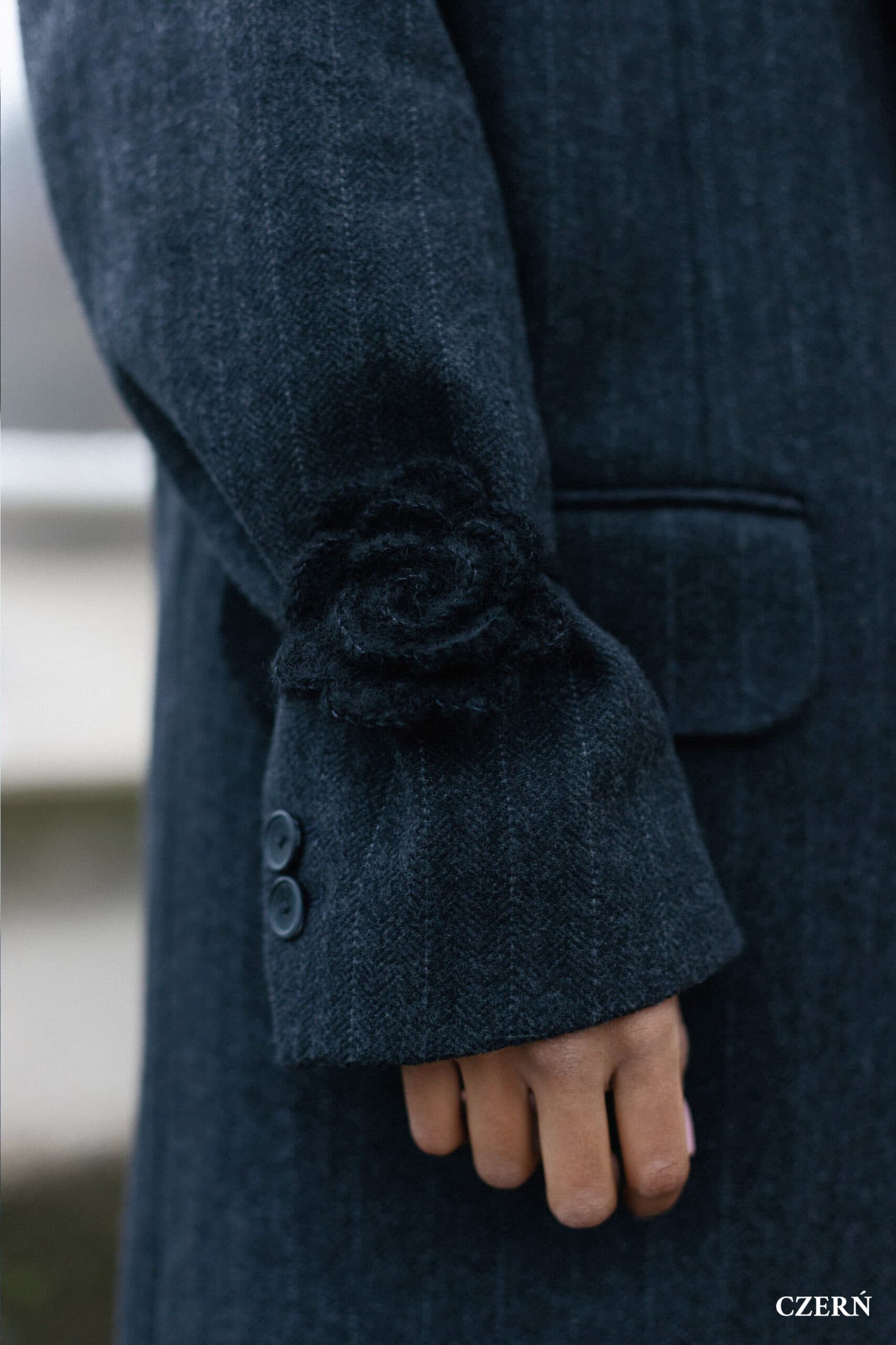 Choker Róża Jedwab & Alpaka - różne kolory