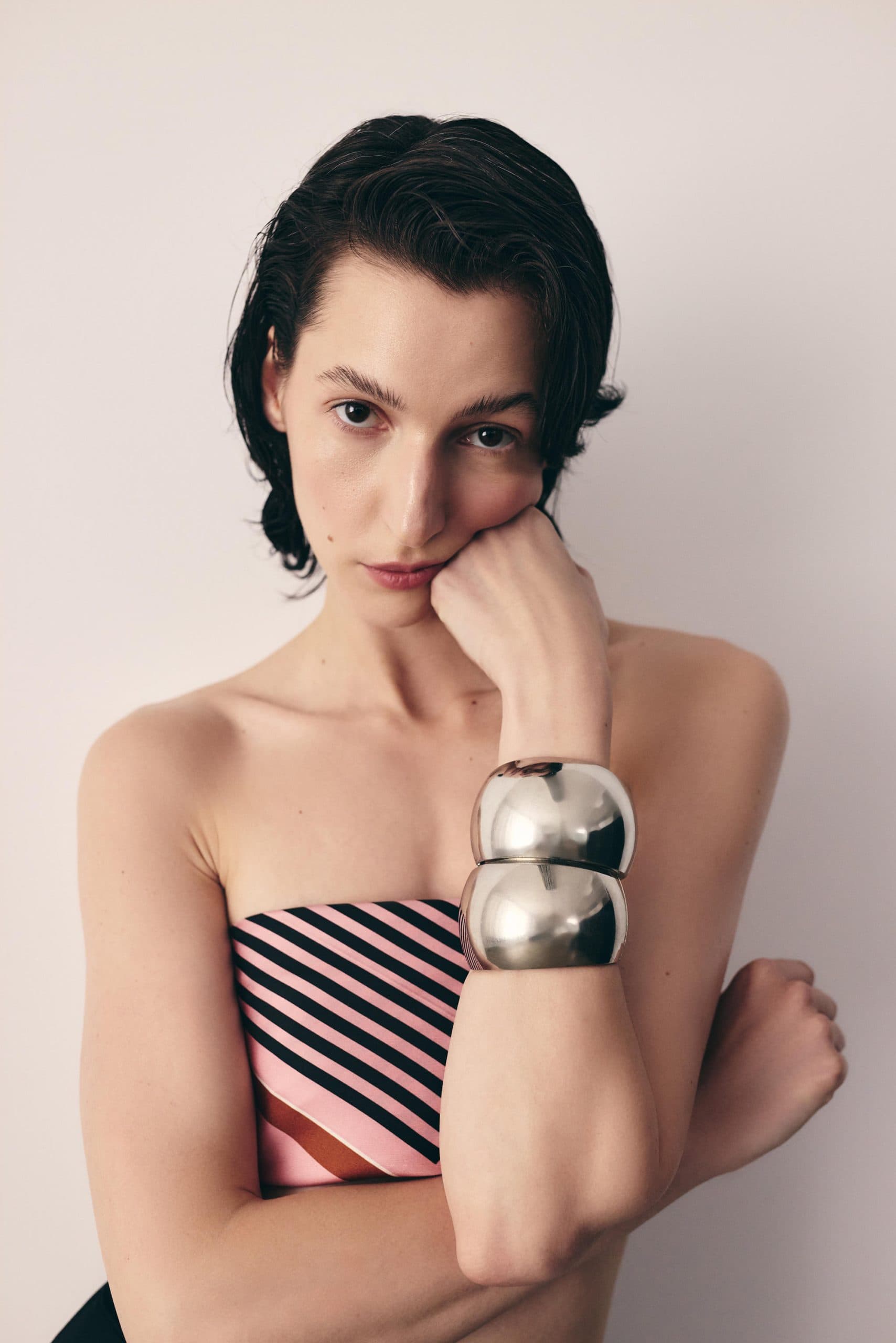 Jedwabna apaszka dwustronna 90 cm | Geometria 002